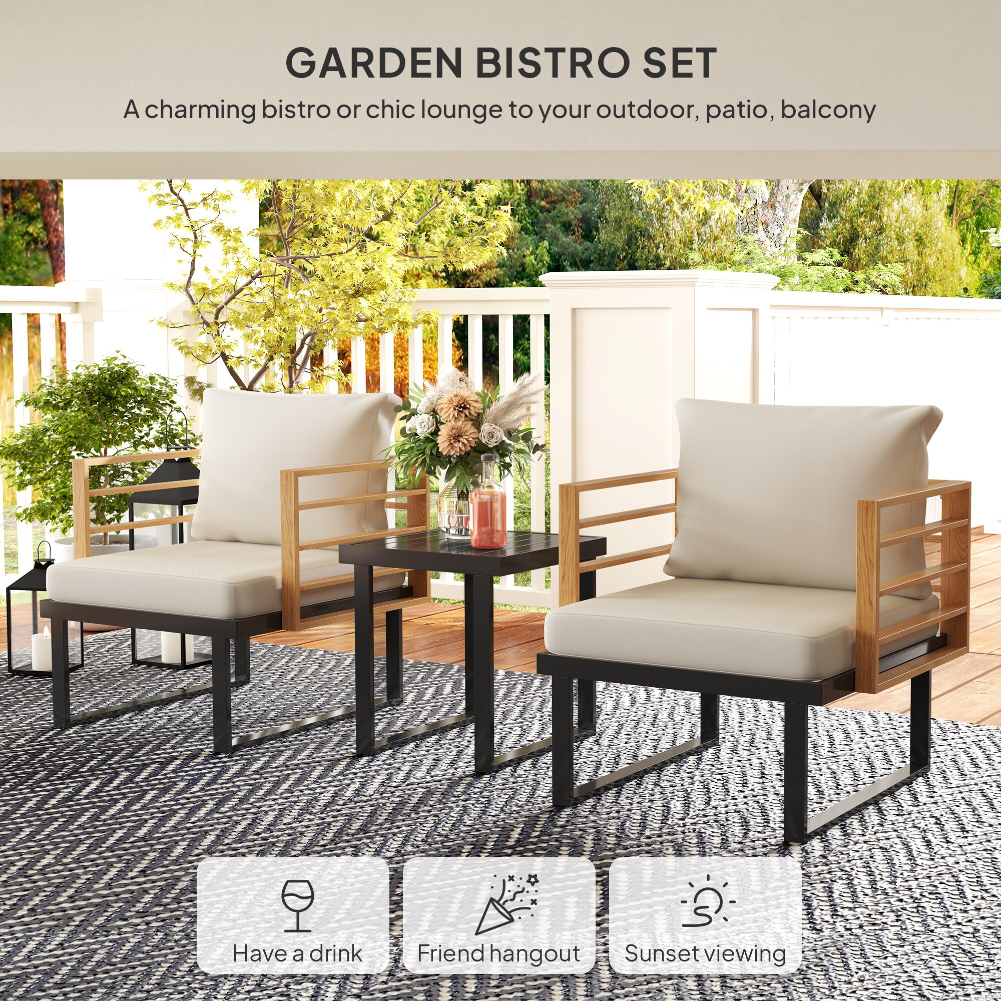 Outsunny 84G-707V00BG Patio-Tables - View #4