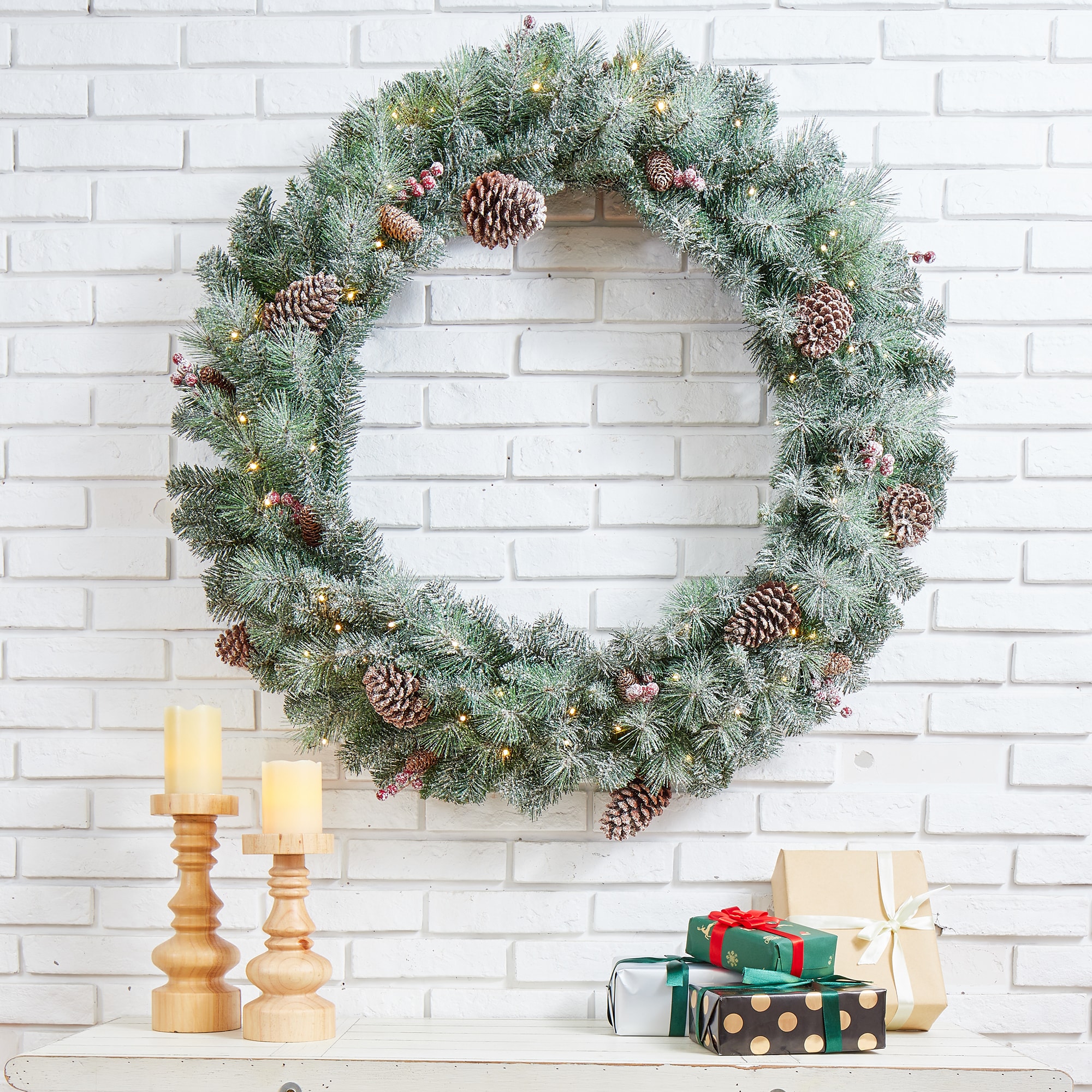 Glitzhome 2004900009 Artificial-Christmas-Wreaths - View #8