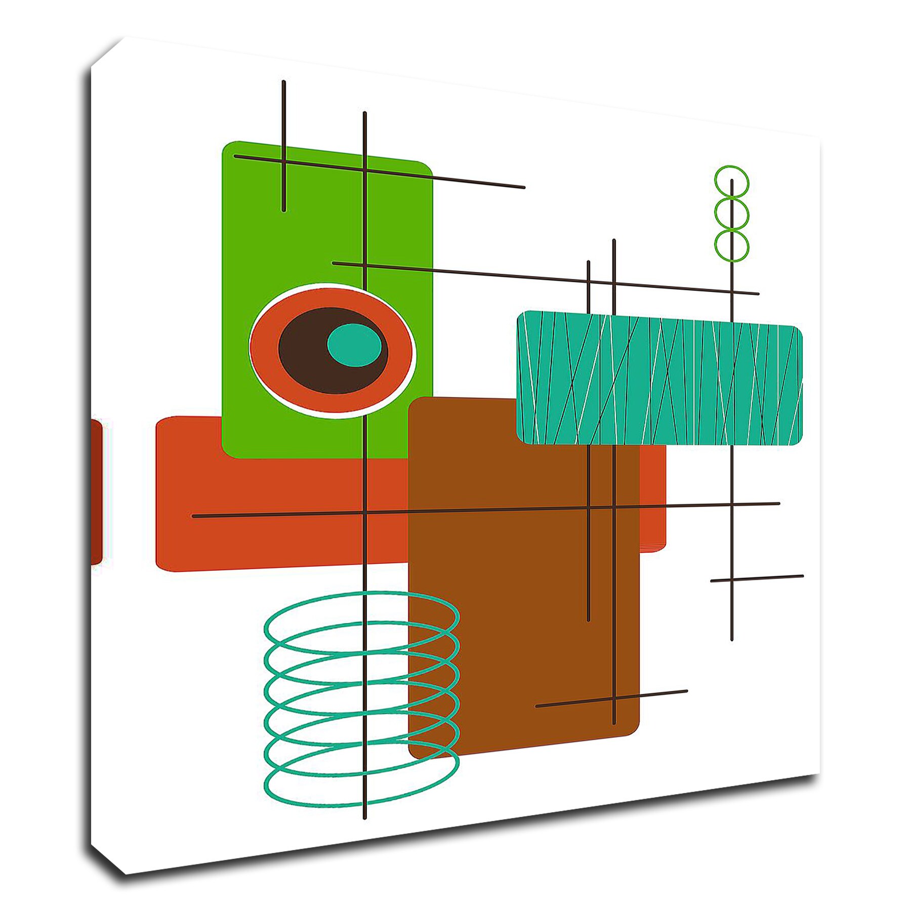 Tangletown Fine Art 8N263DC-1418 Modop In Green Tonya Newton 18-in H x 14-in W Abstract Print on Canvas