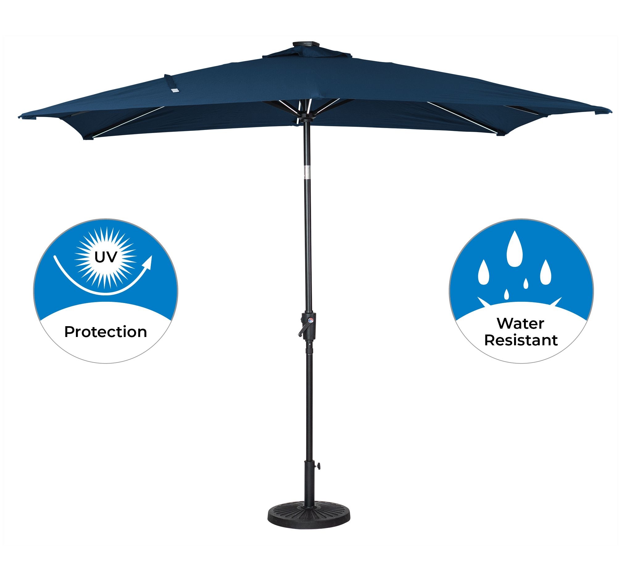 Sun-Ray 8L1065OLE 9-ft Solar Powered Market Patio Umbrella