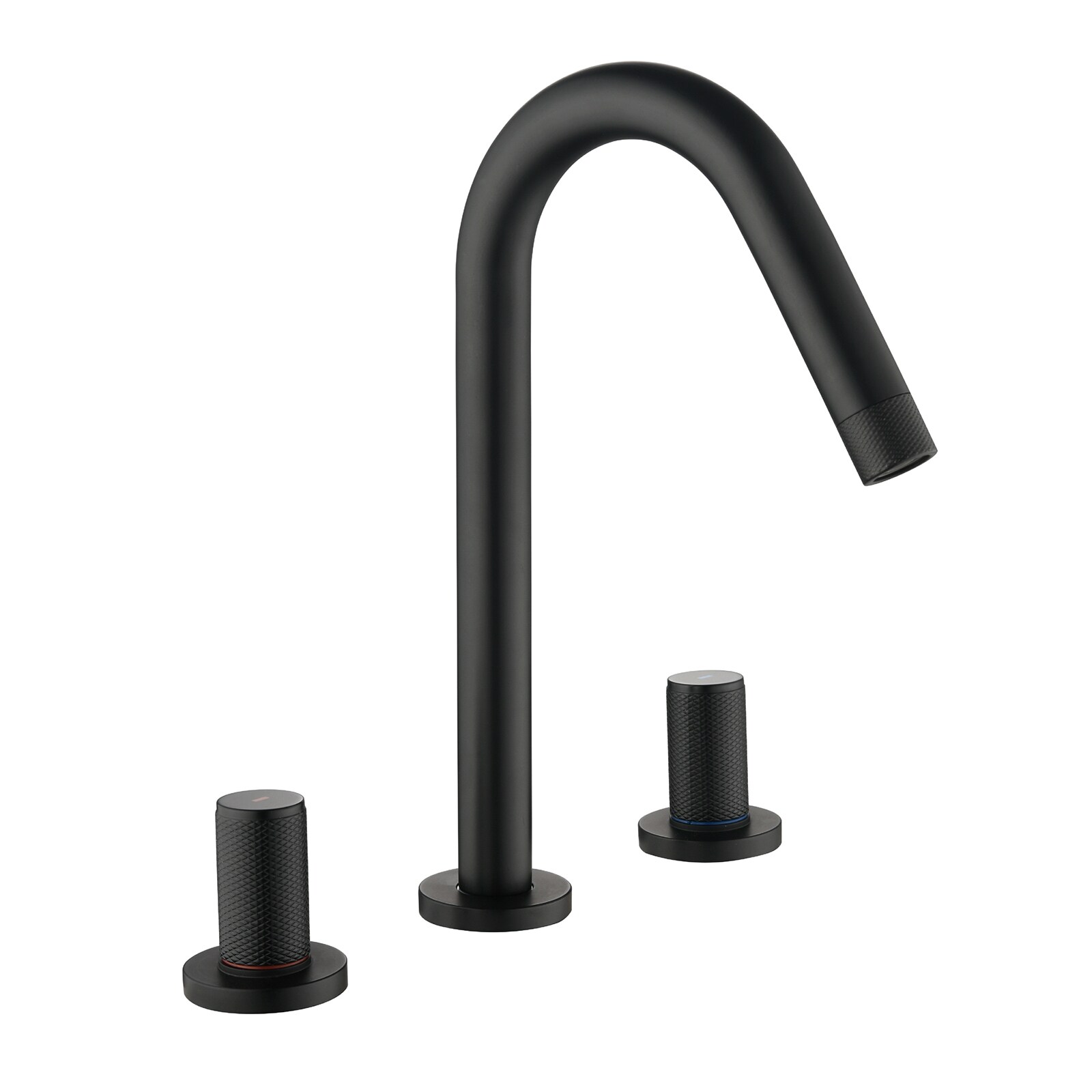 Cobbe LSSRBFX0502B Black Widespread 2-handle Low-arc Residential Handle Bathroom Sink Faucet