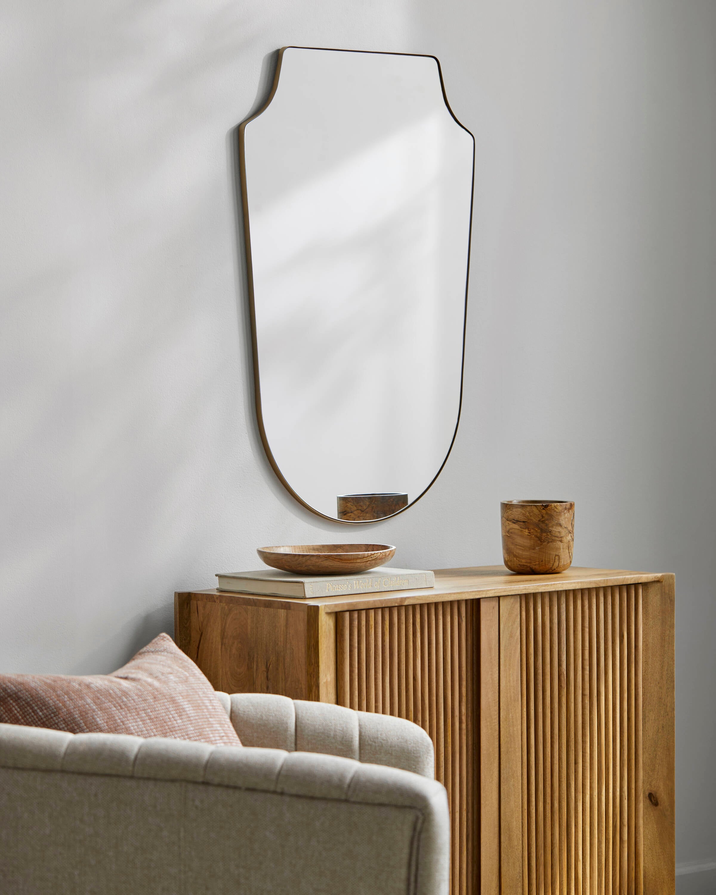 Livabliss AJT002-3624 Ajanta 24-in W x 36.0-in H Irregular Gold Framed Wall Mirror