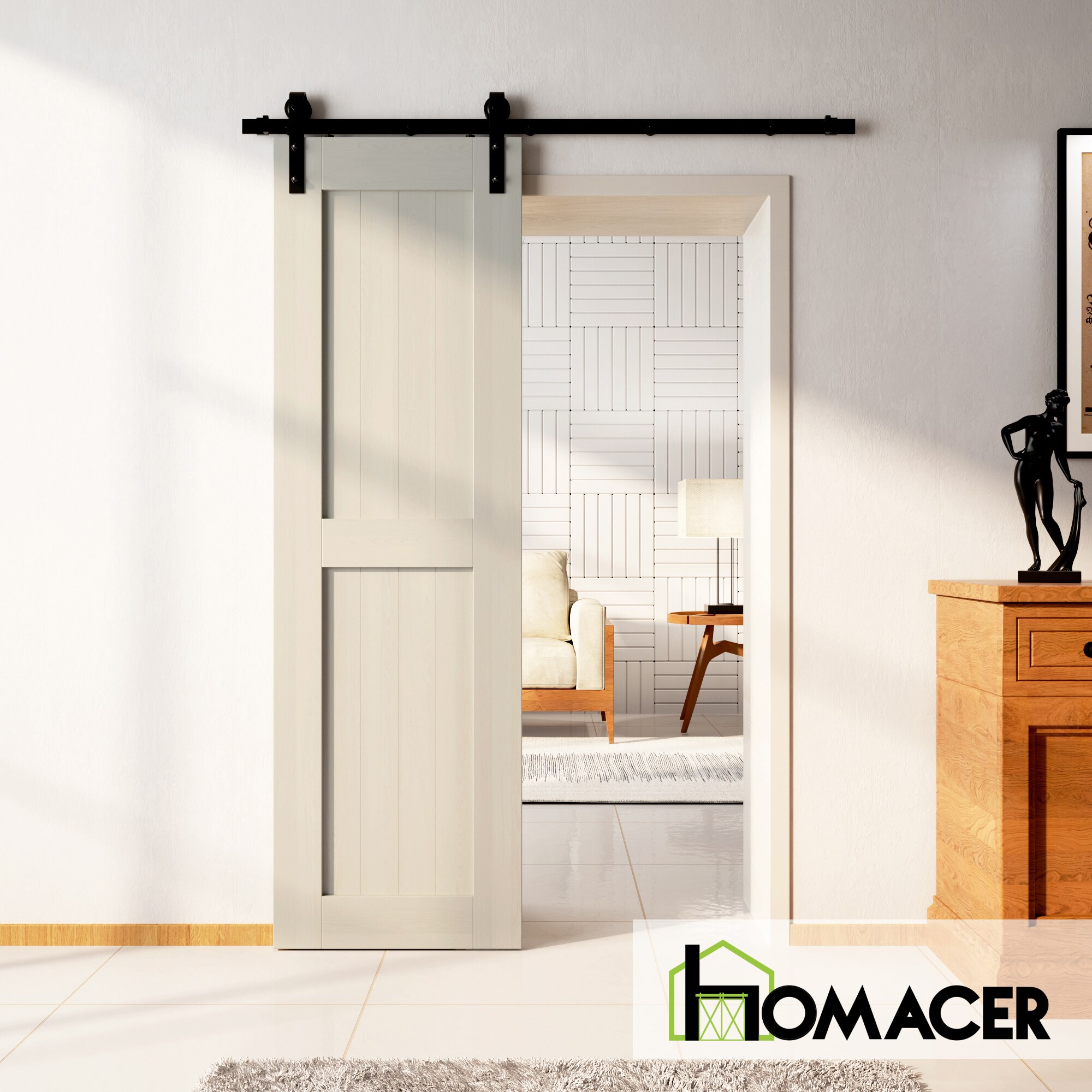 HOMACER 2284-H-TGRAY Barn-Doors - View #2