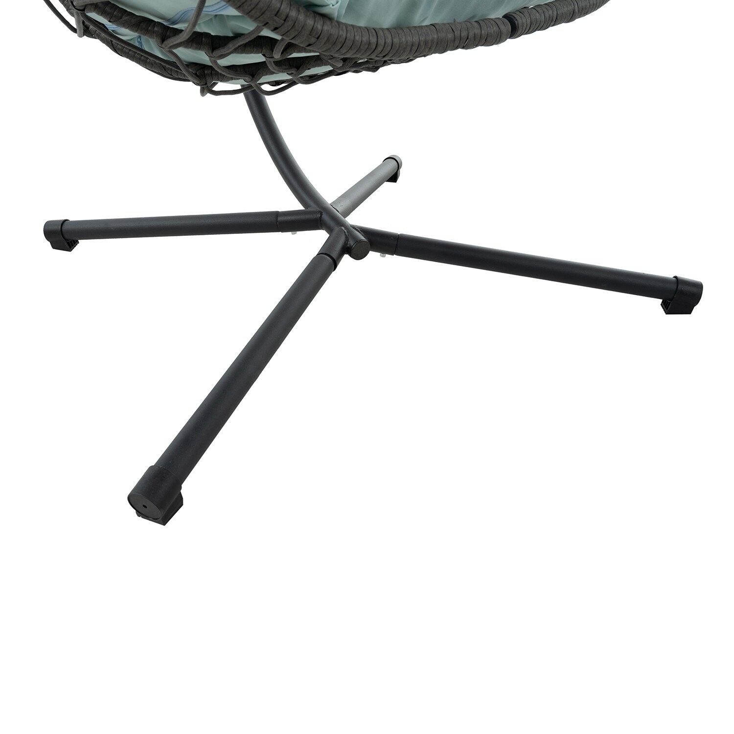 Gray Steel Outdoor Egg Hanging Chair with Cushions