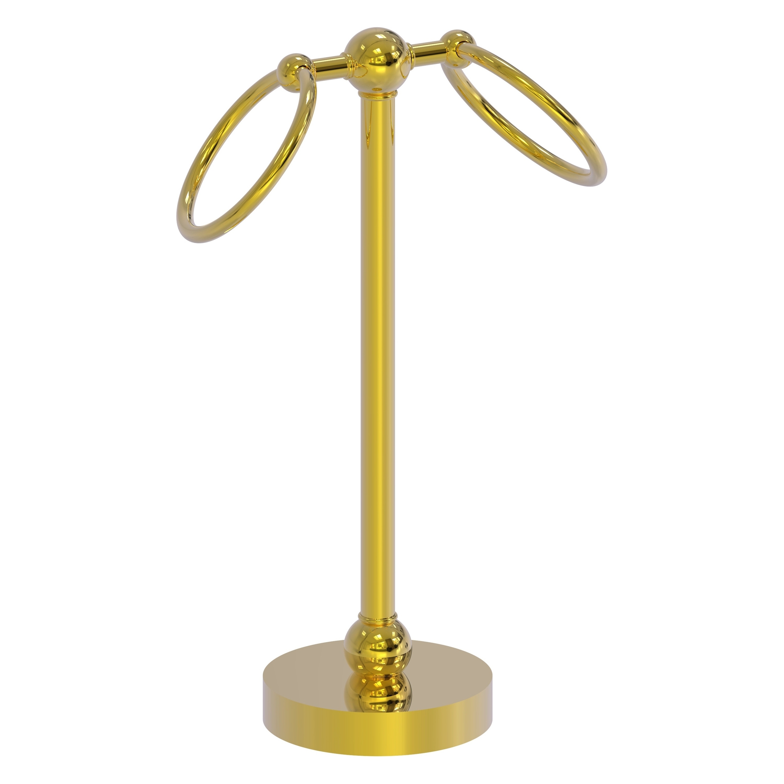 Allied Brass GL-53-PB Polished Brass Freestanding countertop Double Towel Ring