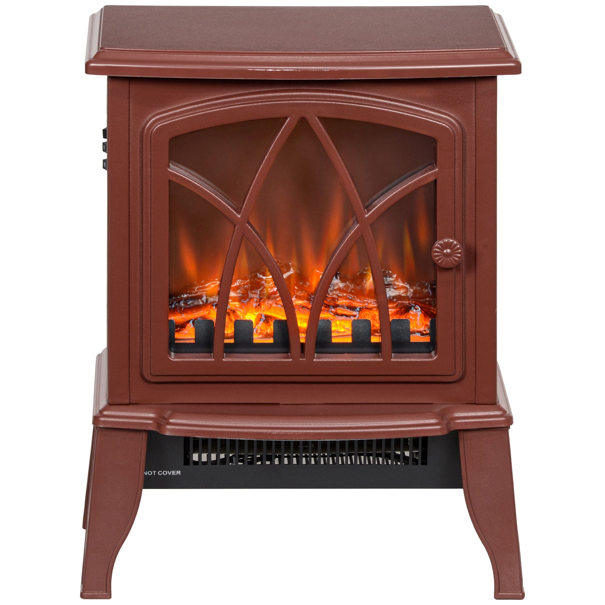 Kahomvis HEAT-QPAOS-08 15-in W Red Free standing Infrared quartz Corner or flat wall Electric Fireplace