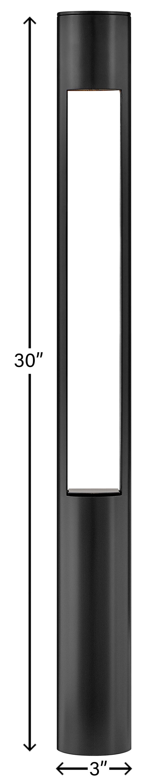 Satin Black 30" Aluminum LED Pathway Bollard Light