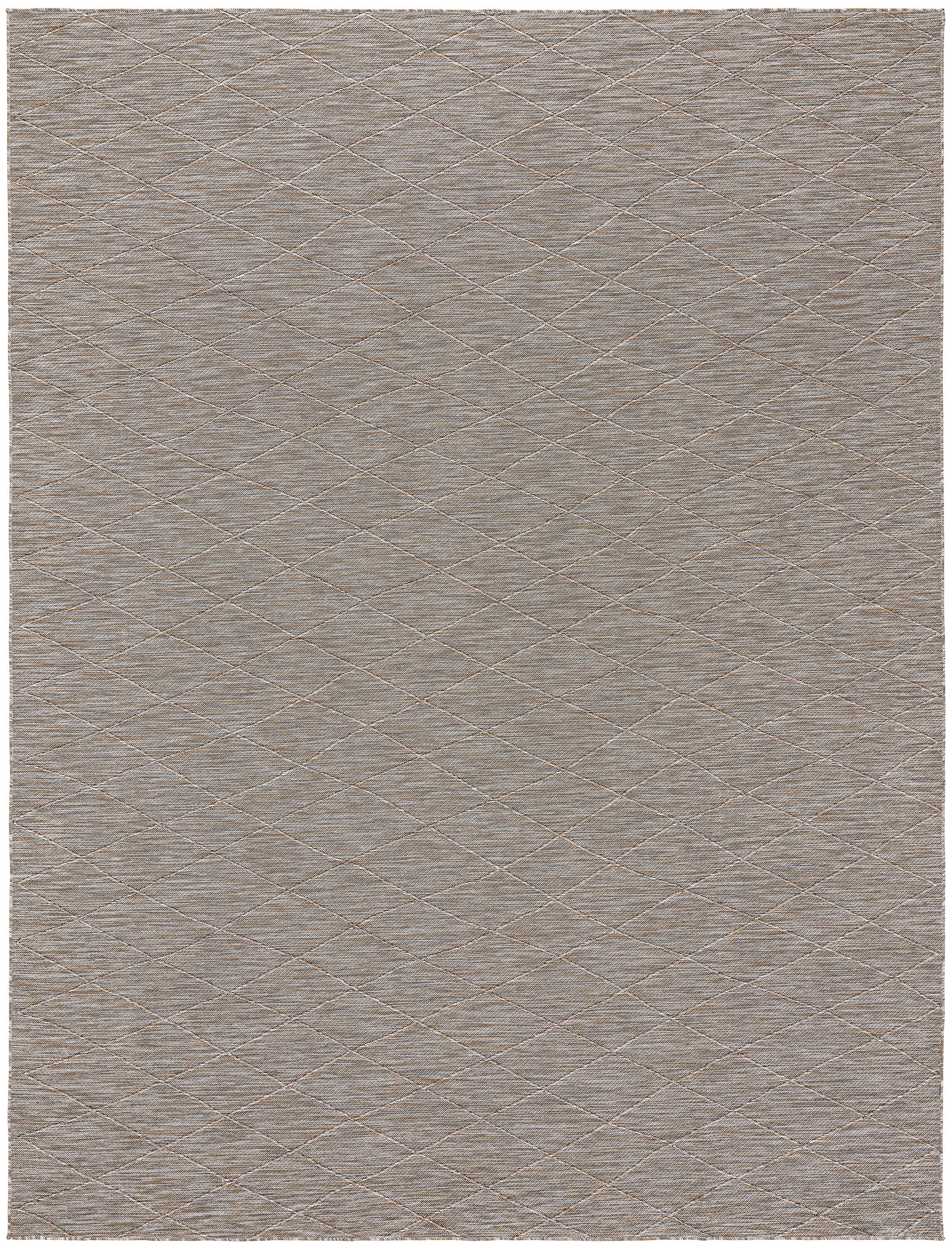 Grey Mocha Geometric Flat Woven Synthetic 10' x 14' Area Rug
