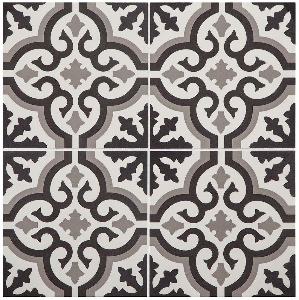 Style Selections Black and White 4-mil x 9-in W x 9-in L Groutable Peel and  Stick Luxury Vinyl Tile Flooring (0.5625-sq ft/ Piece) in the Vinyl Tile  department at