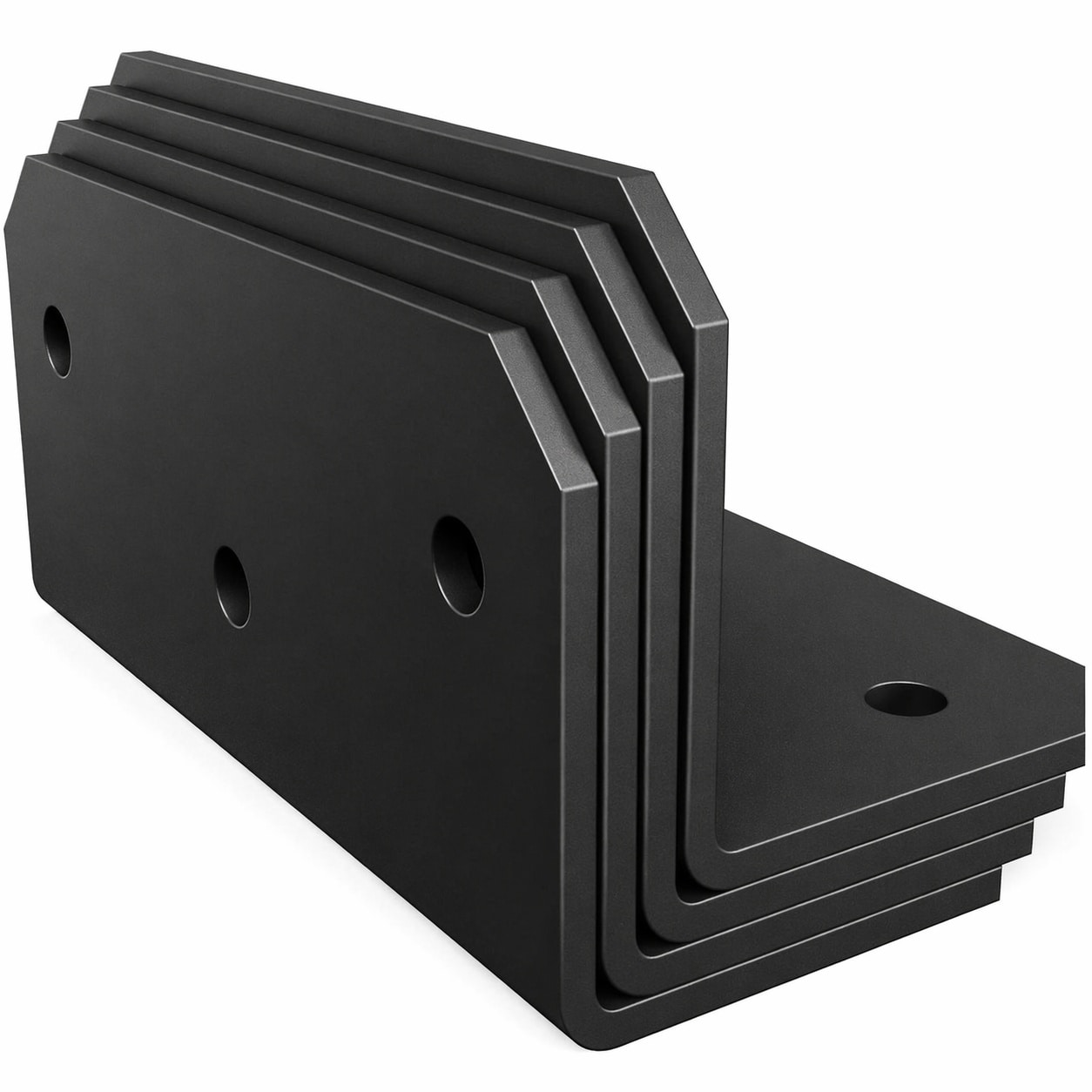 Aoibox  4 x 2 Inch Heavy Duty Black Steel L Brackets for Wood Set of 4 Corner Braces for Furniture and Frames