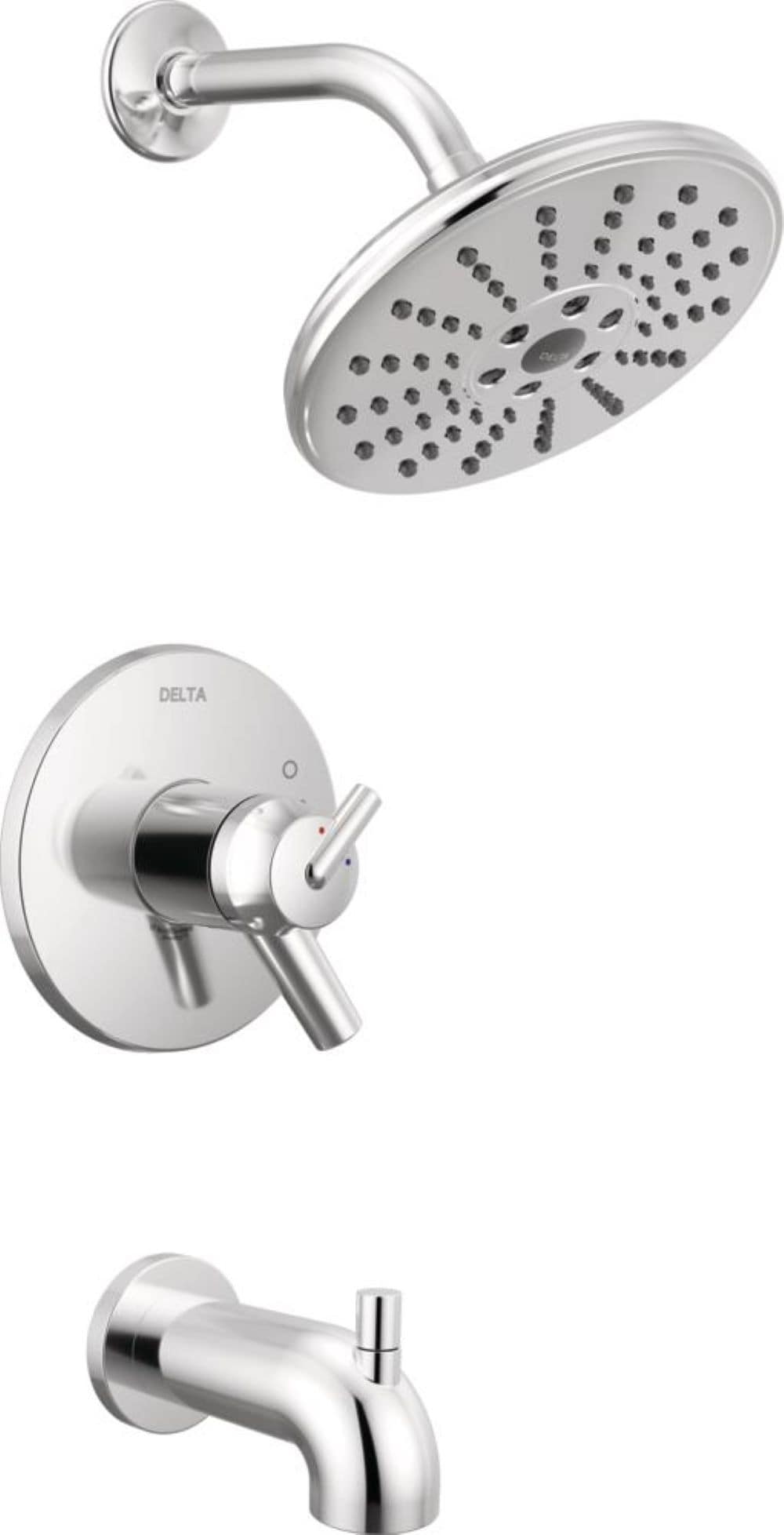Delta T17T459-H2O Trinsic Chrome 2-handle Single function 7.625-in Round Bathtub and shower Faucet