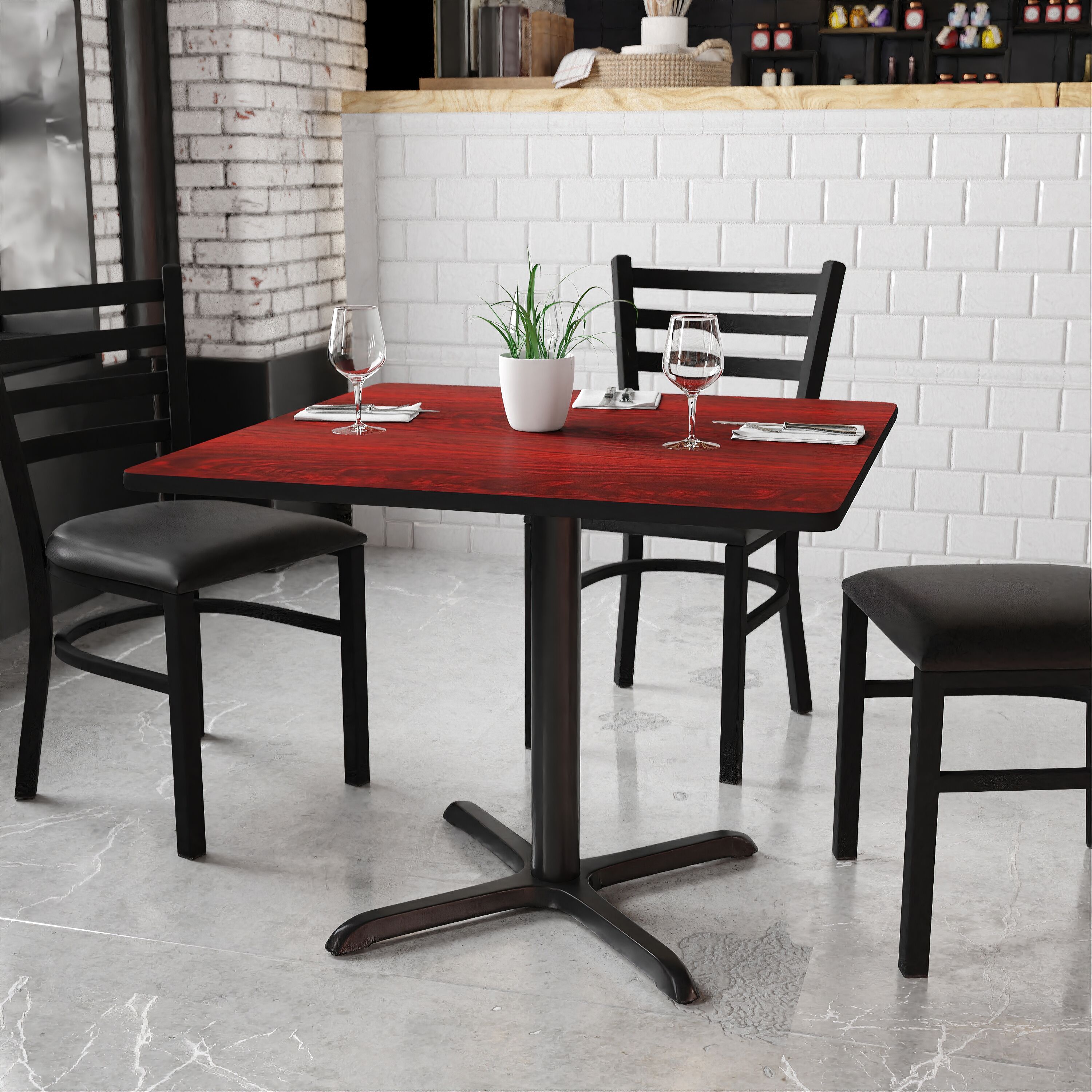 Flash Furniture 36'' Round outlets Table Top with Black or Mahogany Reversible Laminate