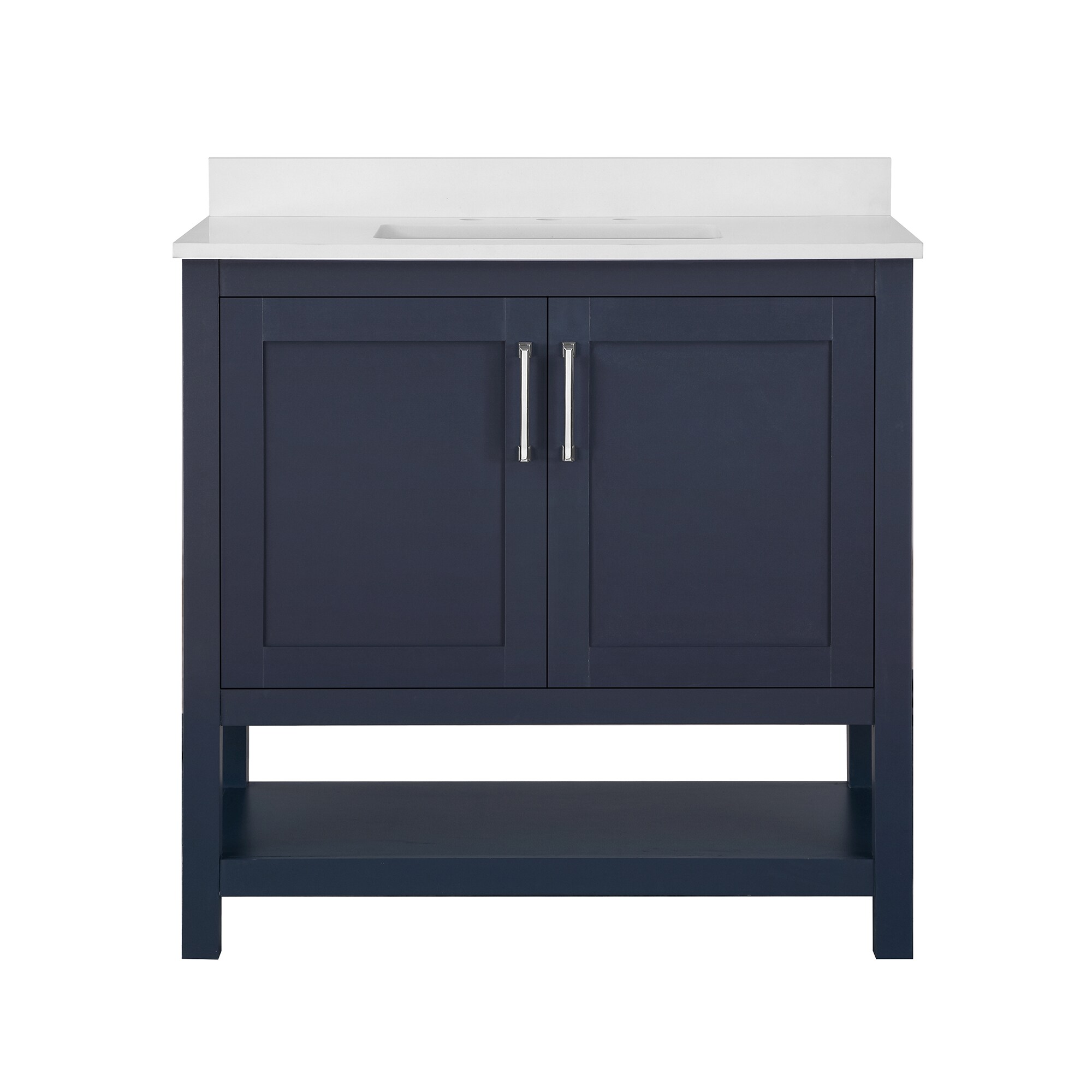 Meuble-lavabo Lorenzo par Ove Decors 1 évier MDF 36 po bleu minuit dessus  similimarbre