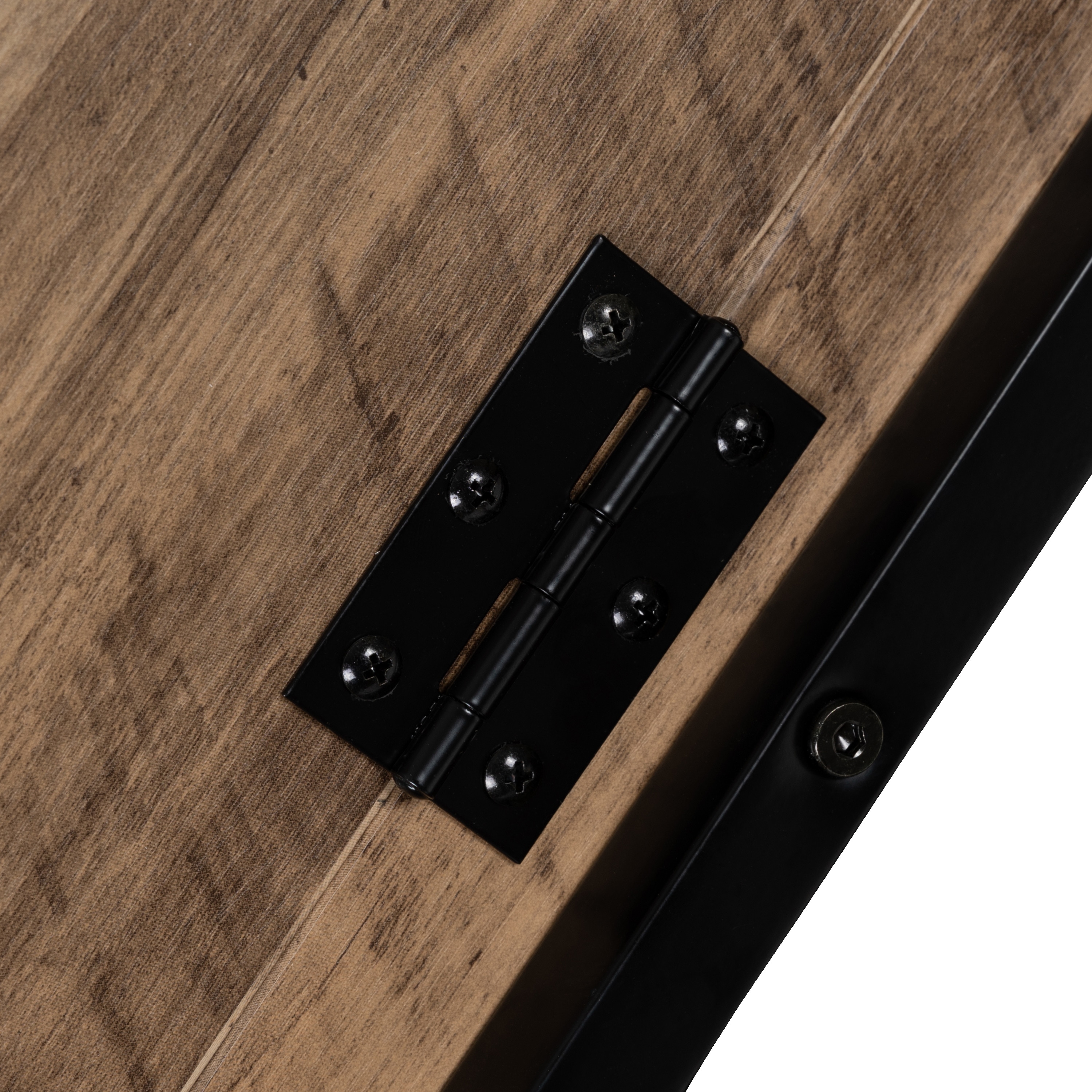 Small Rustic Natural Wood and Black Foldable Desk
