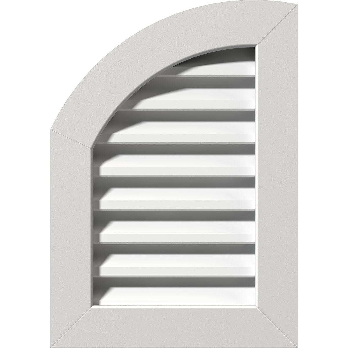 Ekena Millwork GVPQL12X1401FUN 12-Inches x 14-Inches Off-white Round top PVC Gable Louver Vent