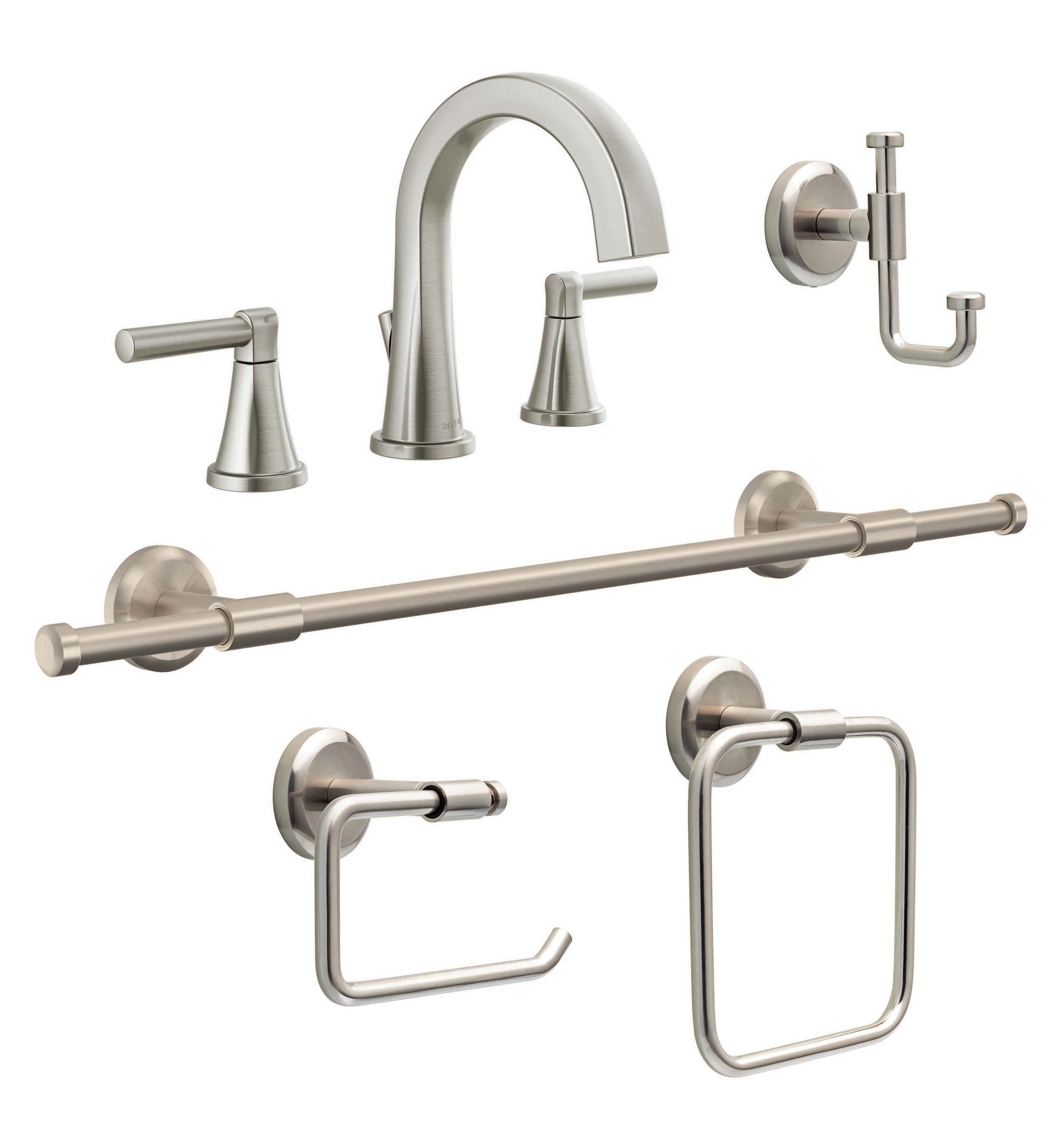 Shop Delta Westdale Spotshield Brushed Nickel 4 Piece Bathroom Sink ...