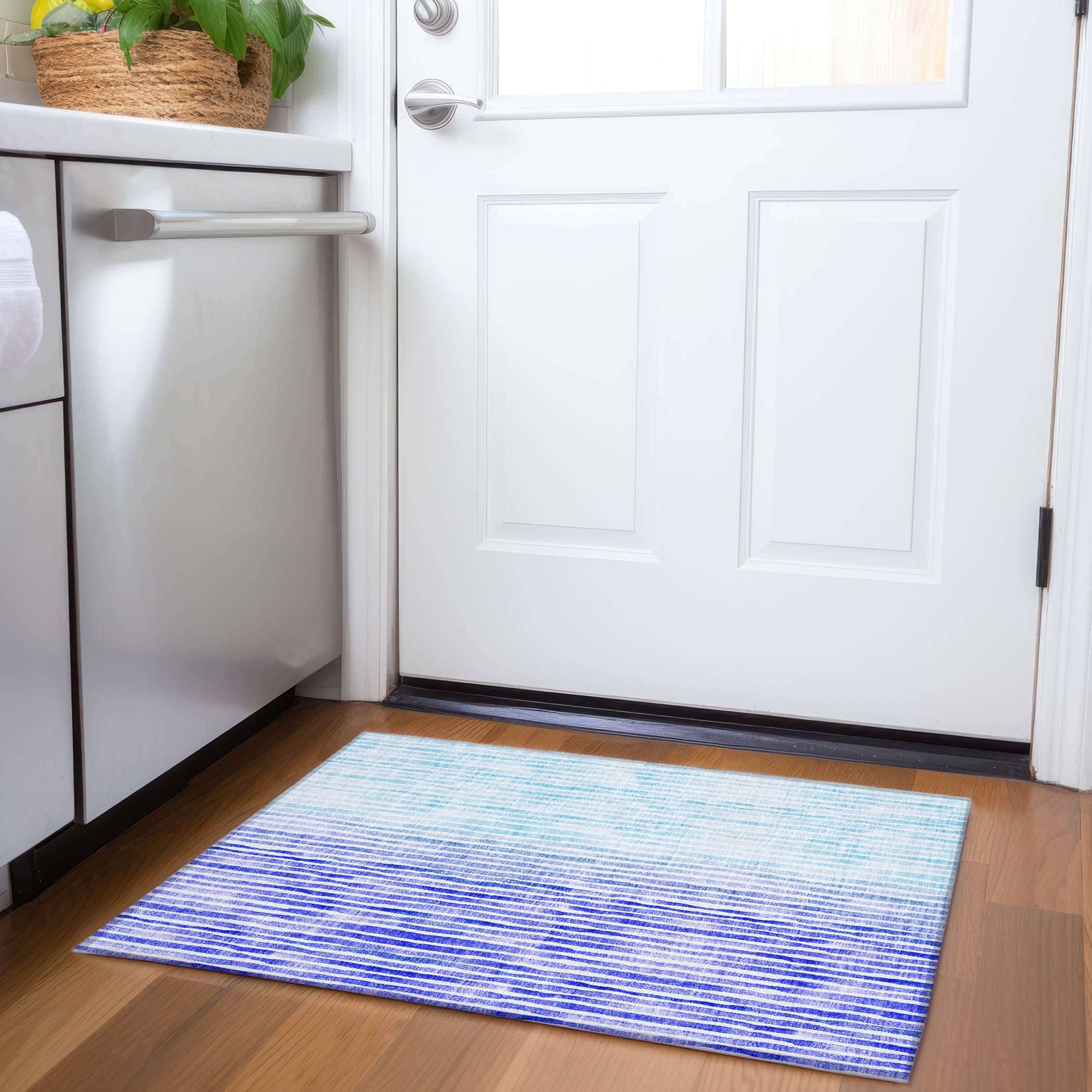 Addison Rugs AMF187BL20X30 Mayfield AMF187BL 2 x 3 (ft) Loomed Polyester Blue Rectangular Indoor Geometric Machine washable Area rug