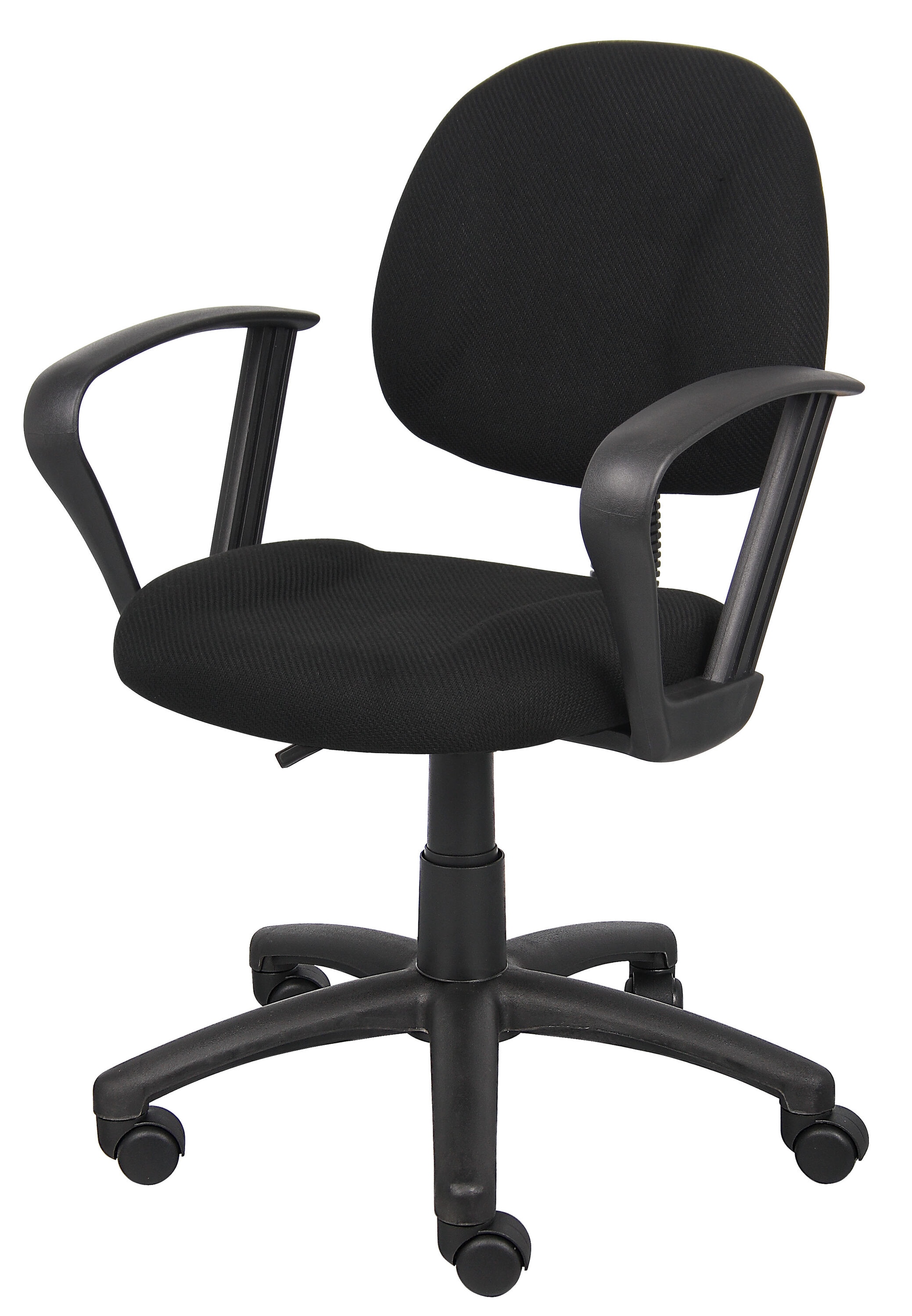 Deluxe Black Fabric Task Chair with Pneumatic Lift and Lumbar Support