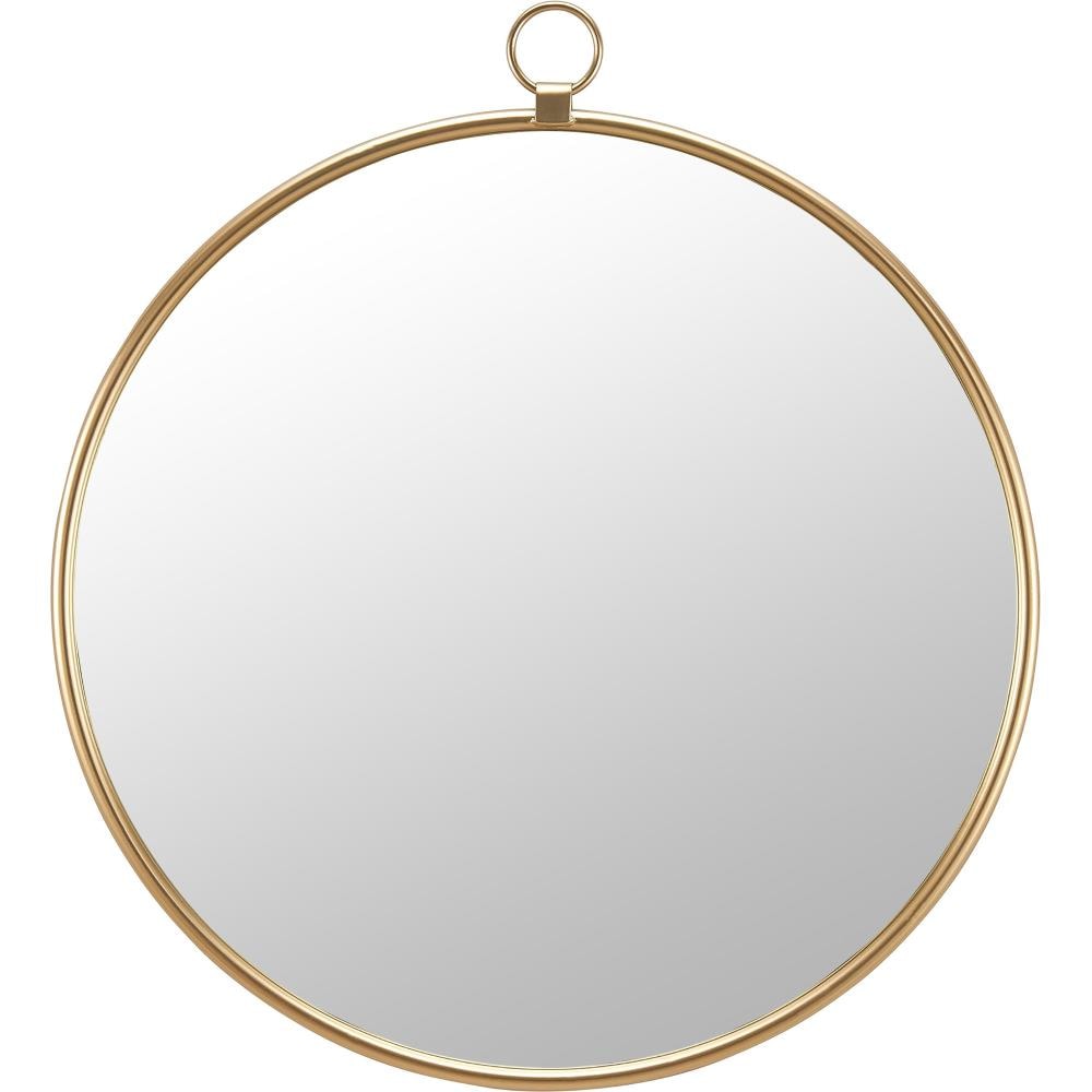 FirsTime 70212 32.5-in W x 31.33-in H Round Gold Framed Wall Mirror