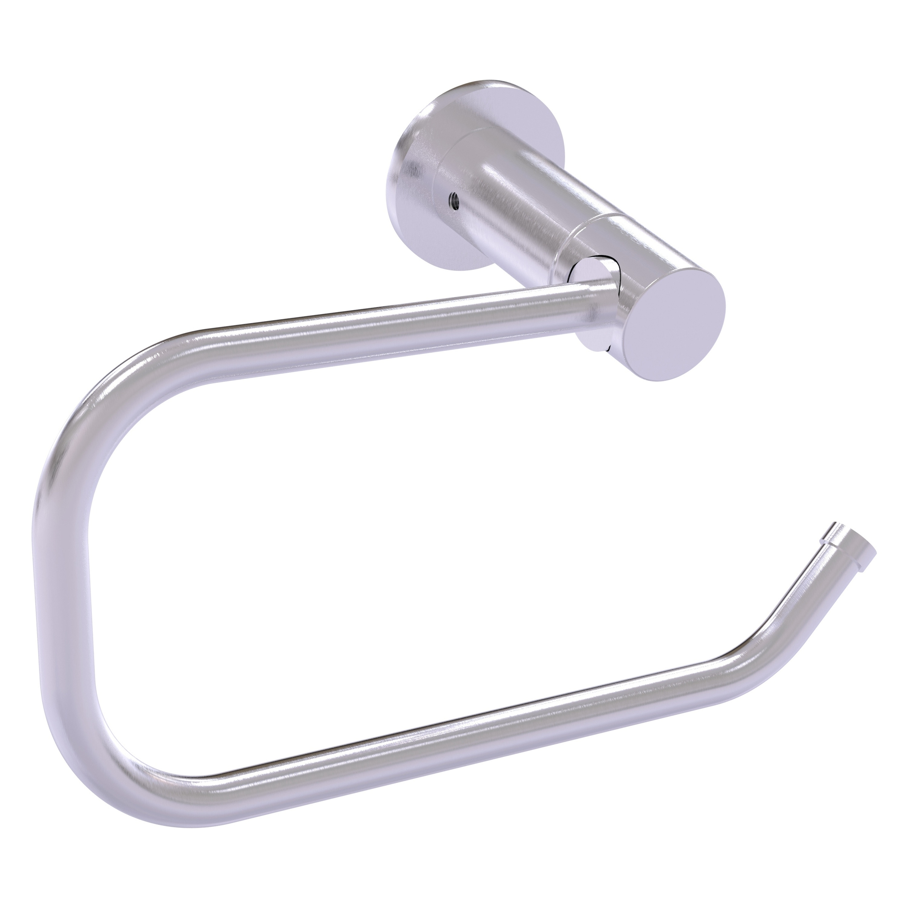 Allied Brass FR-24E-SCH Fresno Satin Chrome Wall mount Single post Toilet Paper Holder 1 -Rolls