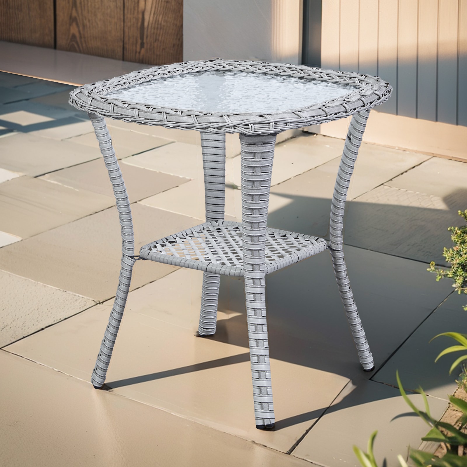  PA072 PATABLE-T Square Wicker Outdoor Coffee 20-in W x 20-in L