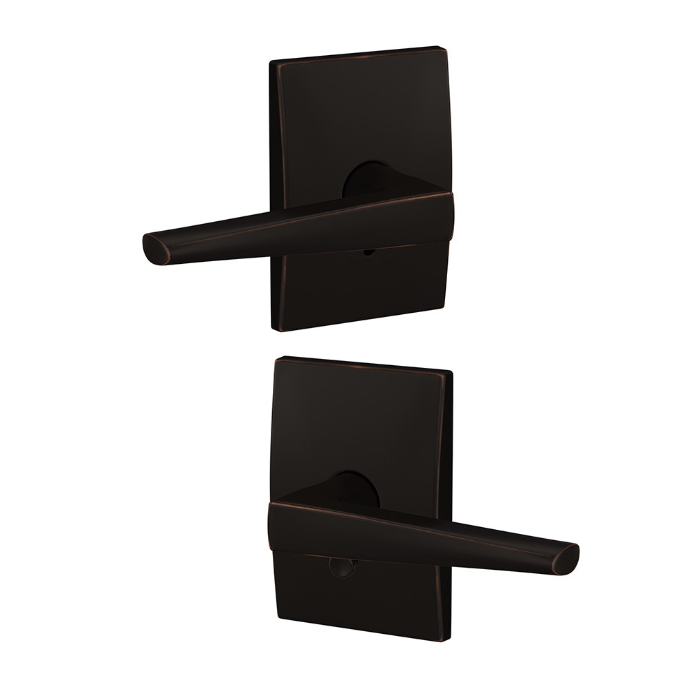 Schlage FC21 ELR 716 CEN Custom Eller - Century Aged Bronze Interior Bed/Bath Hall/Closet Combined Door Handle
