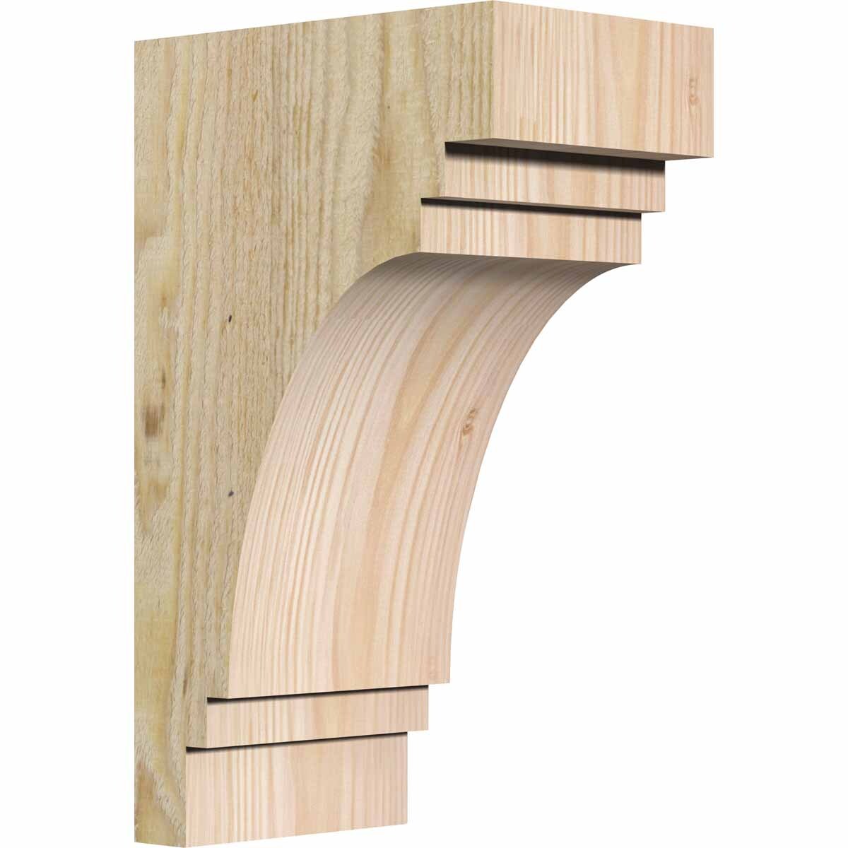 Ekena Millwork COR04X06X10PEC00RDF 4-in x 6-in x 10-in Pescadero Unfinished Douglas fir Wood Paintable/Stainable Corbel