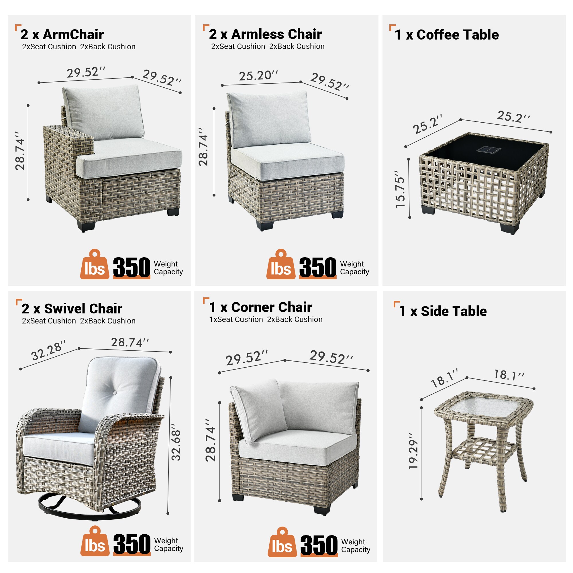 Ovios RFPTS409YV Patio-Conversation-Sets - View #10
