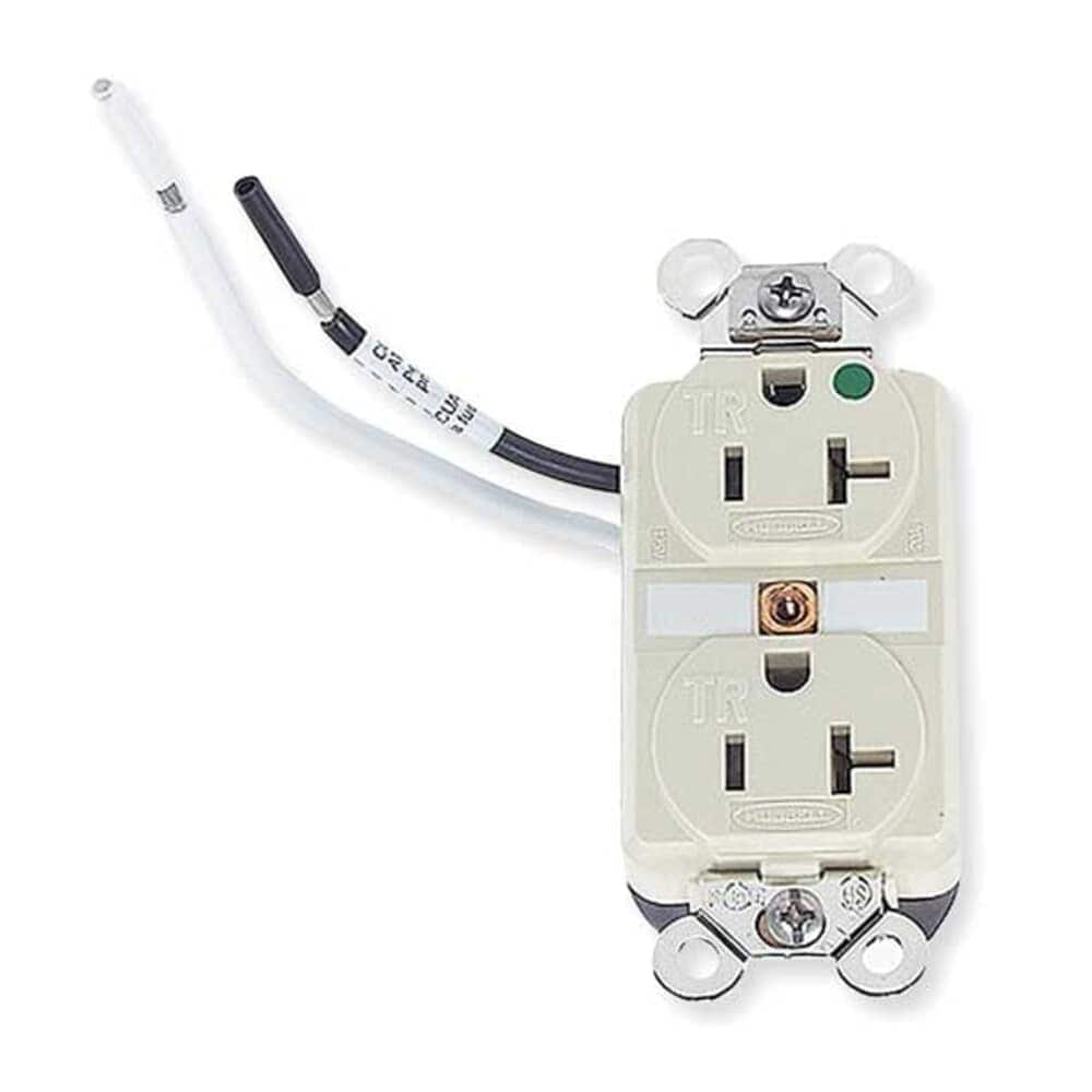 Hubbell  Wiring Device-Kellems Duplex Straight Blade Receptacle 5-20R 20 A 125V AC 2 Pole 3 Wire Flush Mount Grounded