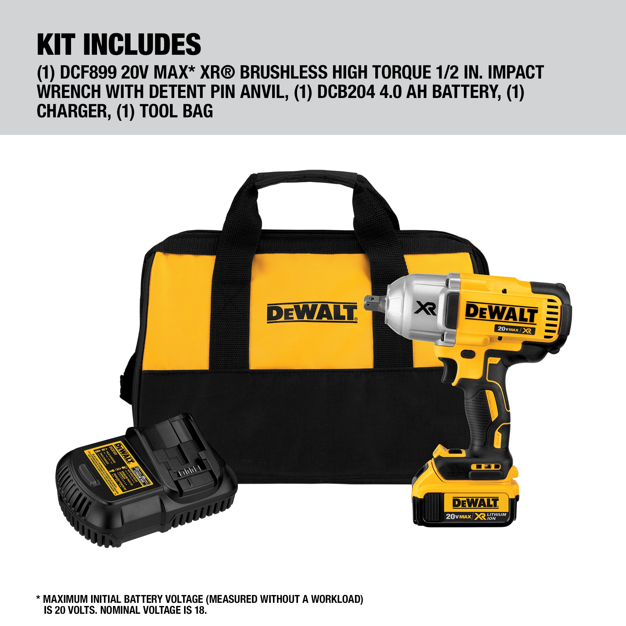 Veraangenamen Laboratorium Londen Shop DEWALT XR 20-volt Max Variable Speed Brushless 1/2-in Drive Cordless Impact  Wrench (1-Battery Included) & 10-Piece 1/2-in Drive Set Hex Bit Standard  (SAE) Driver Socket Set at Lowes.com