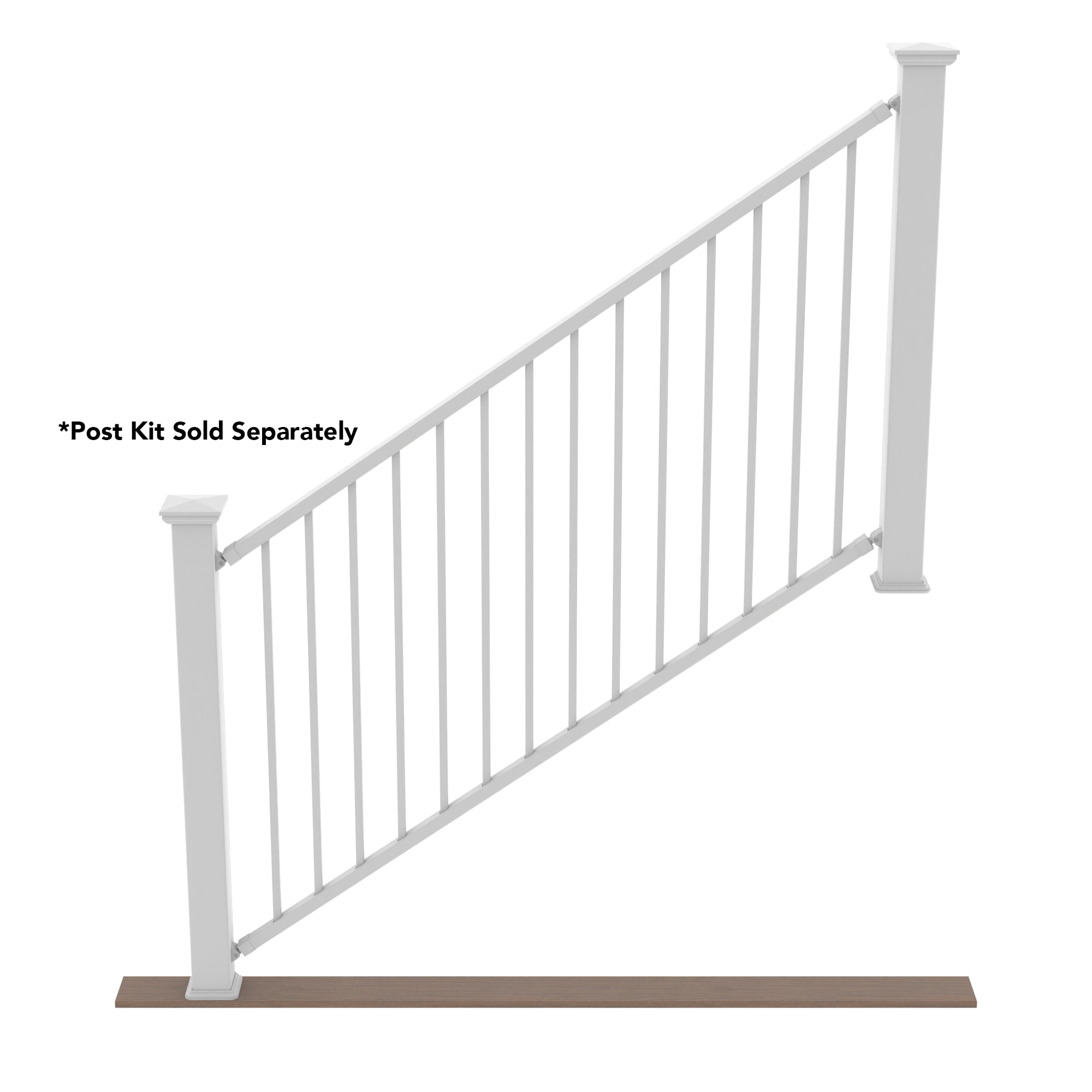 Deckorators Grab and Go 6-ft x 42-in White Composite Deck Stair Rail ...