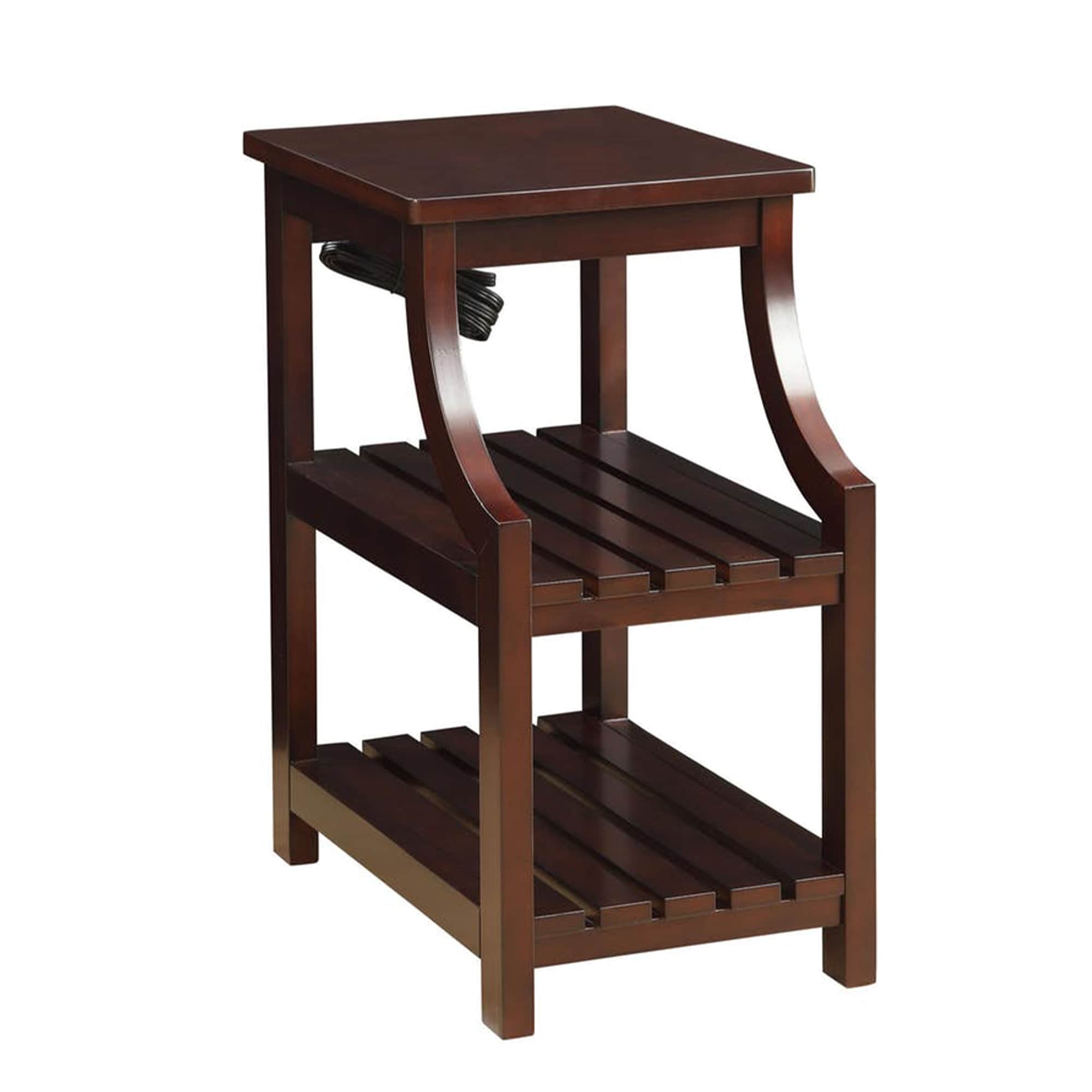 Benzara BM157284 20-in W x 24-in H Brown Wood Modern End Table with Storage Assembly Required