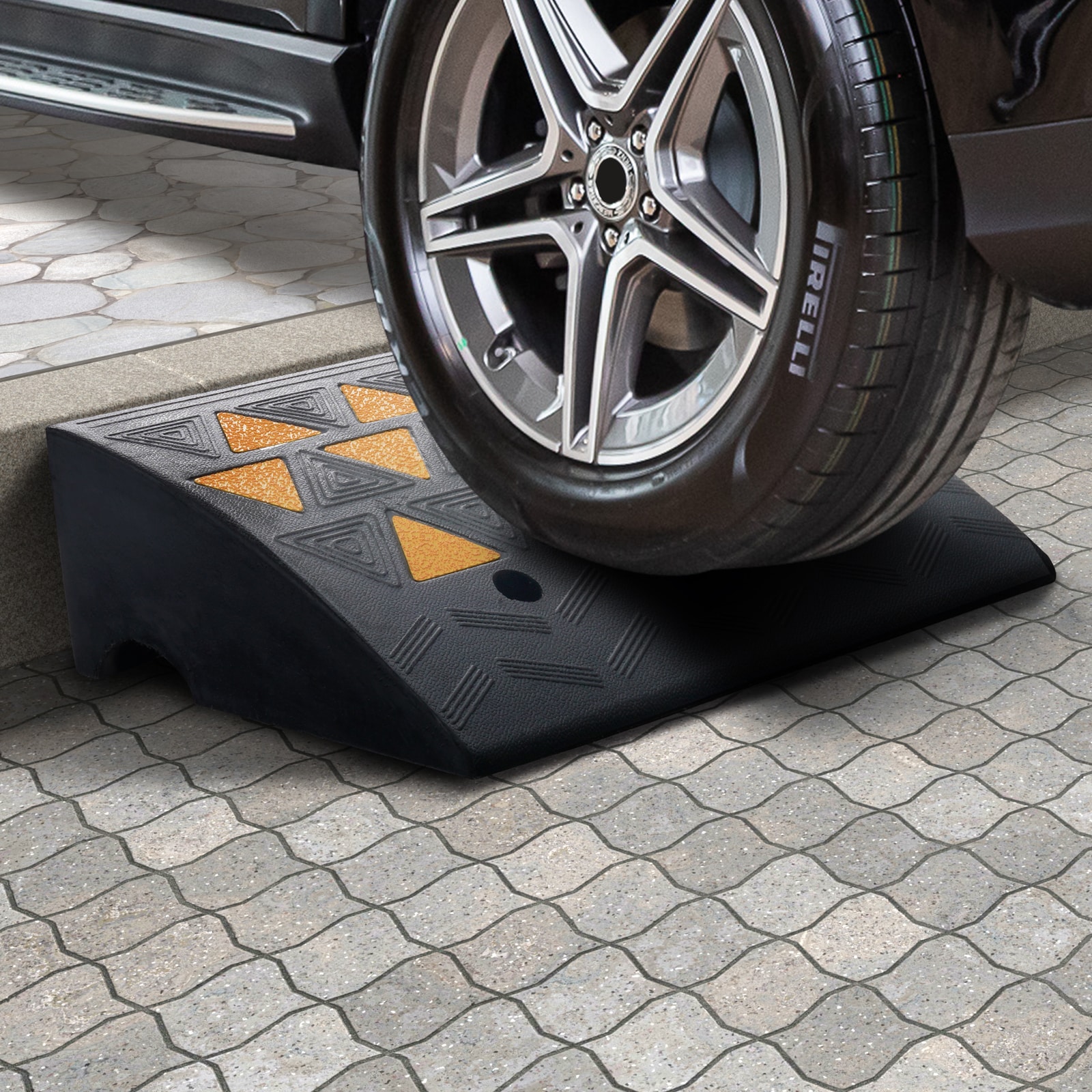 VEVOR Rubber Curb Ramp 2 Pack, 6 Rise Height Heavy-Duty 33069 lbs 15 T ...