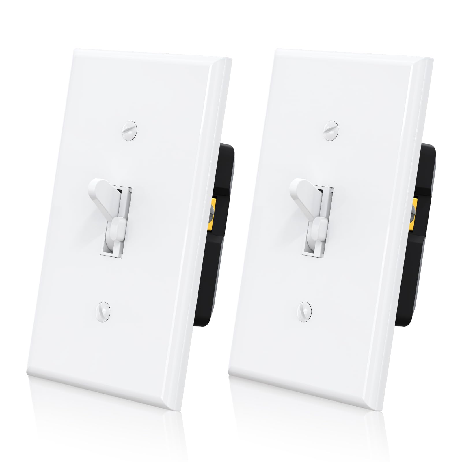 Ahfiwaso  Digital Toggle Dimmer Switch for LED CFL and Incandescent Bulbs Single Pole or 3 Way Wall Plate Included UL Listed 2 pack White