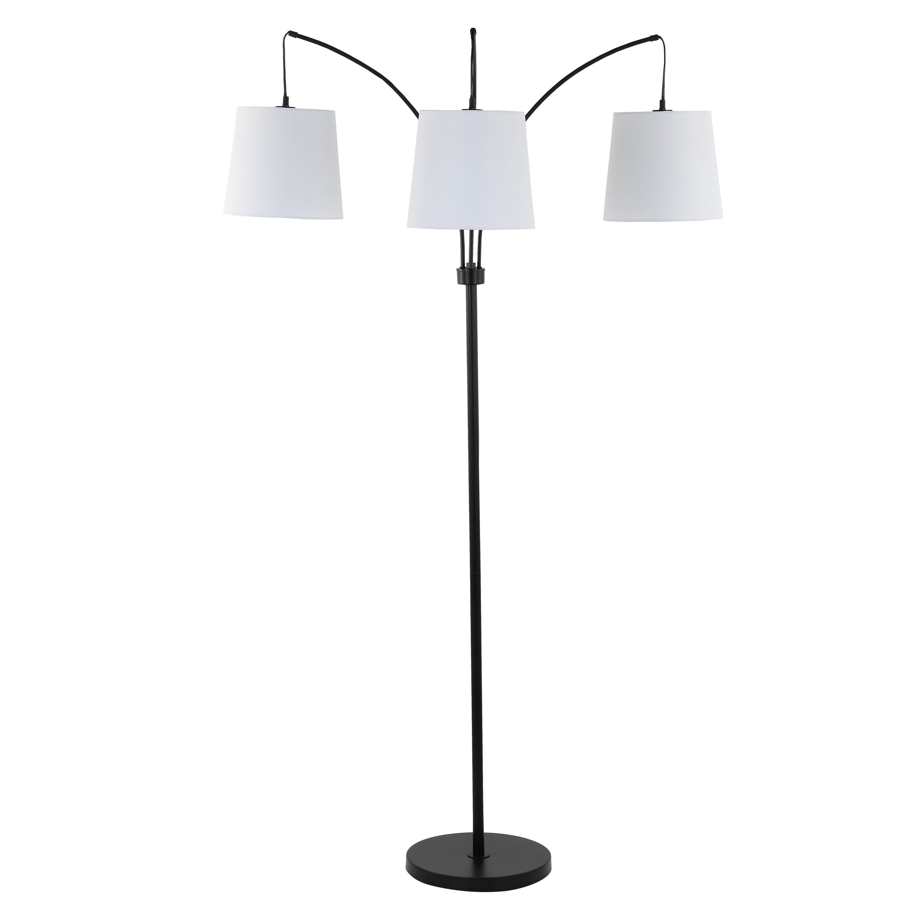 Sylva 72.5" Black Adjustable 3-Light Iron Floor Lamp