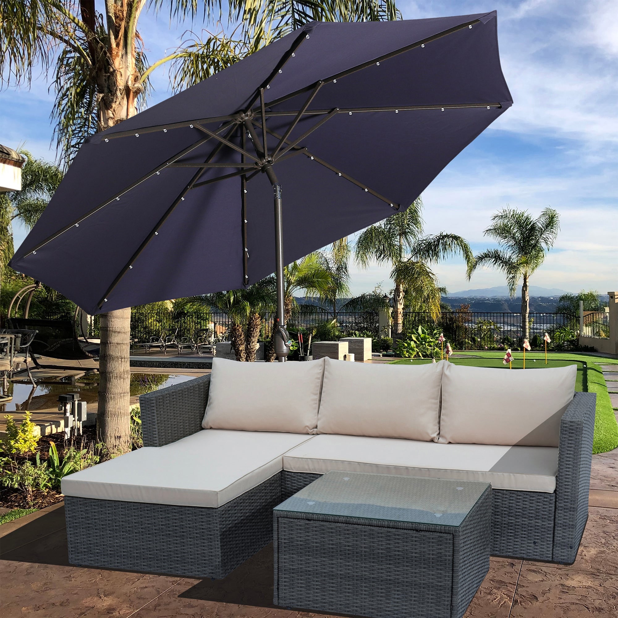 Lowes patio umbrella online set