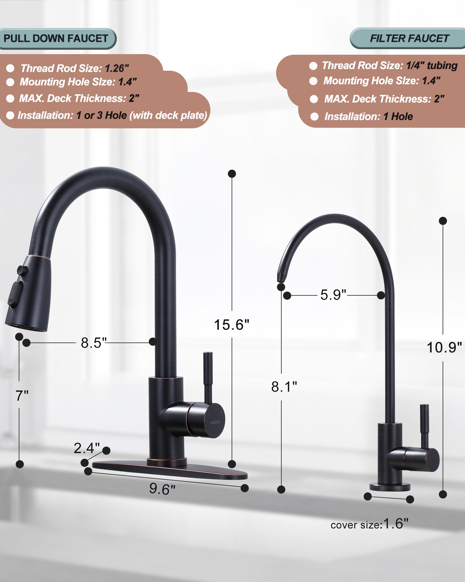 WOWOW 2310301RB-L Kitchen-Faucets - View #6