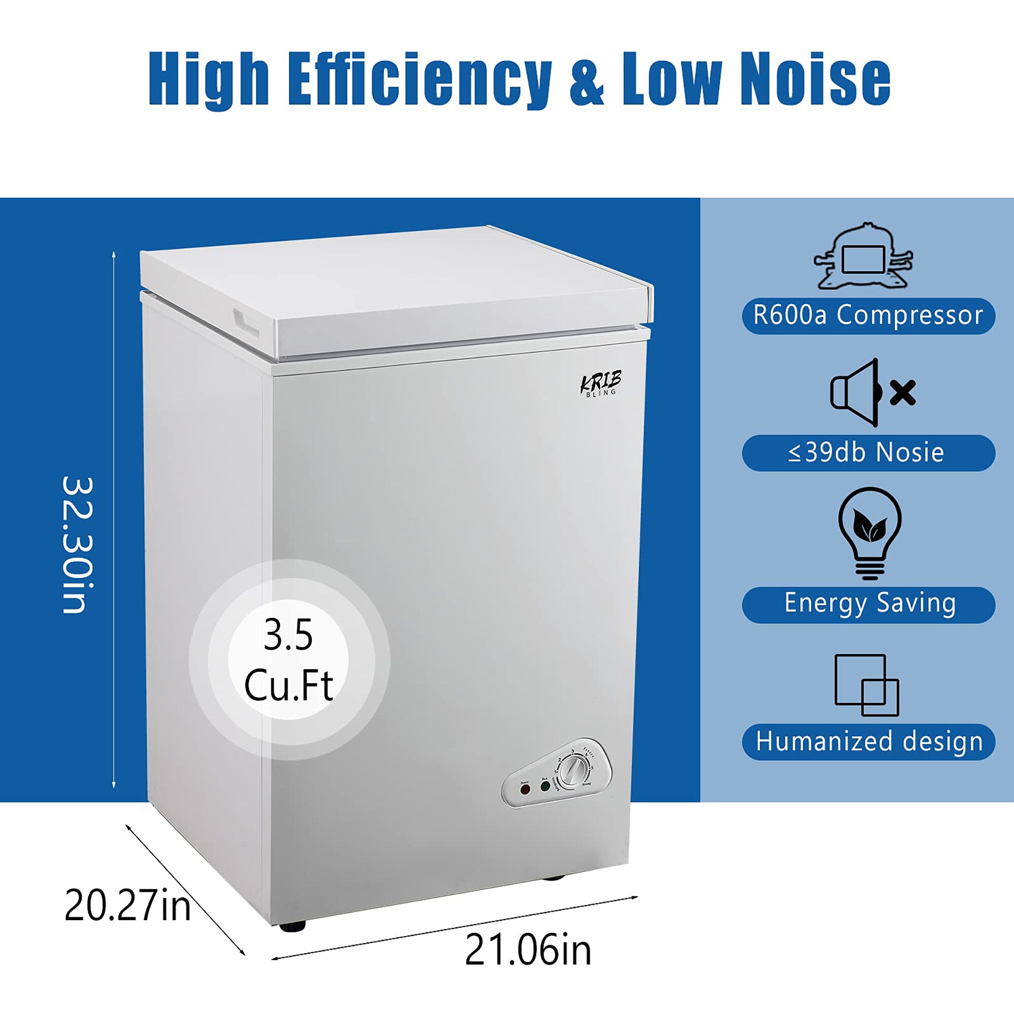 Jeremy Cass 3.5-cu ft Manual Defrost Chest Freezer (White) in the Chest ...