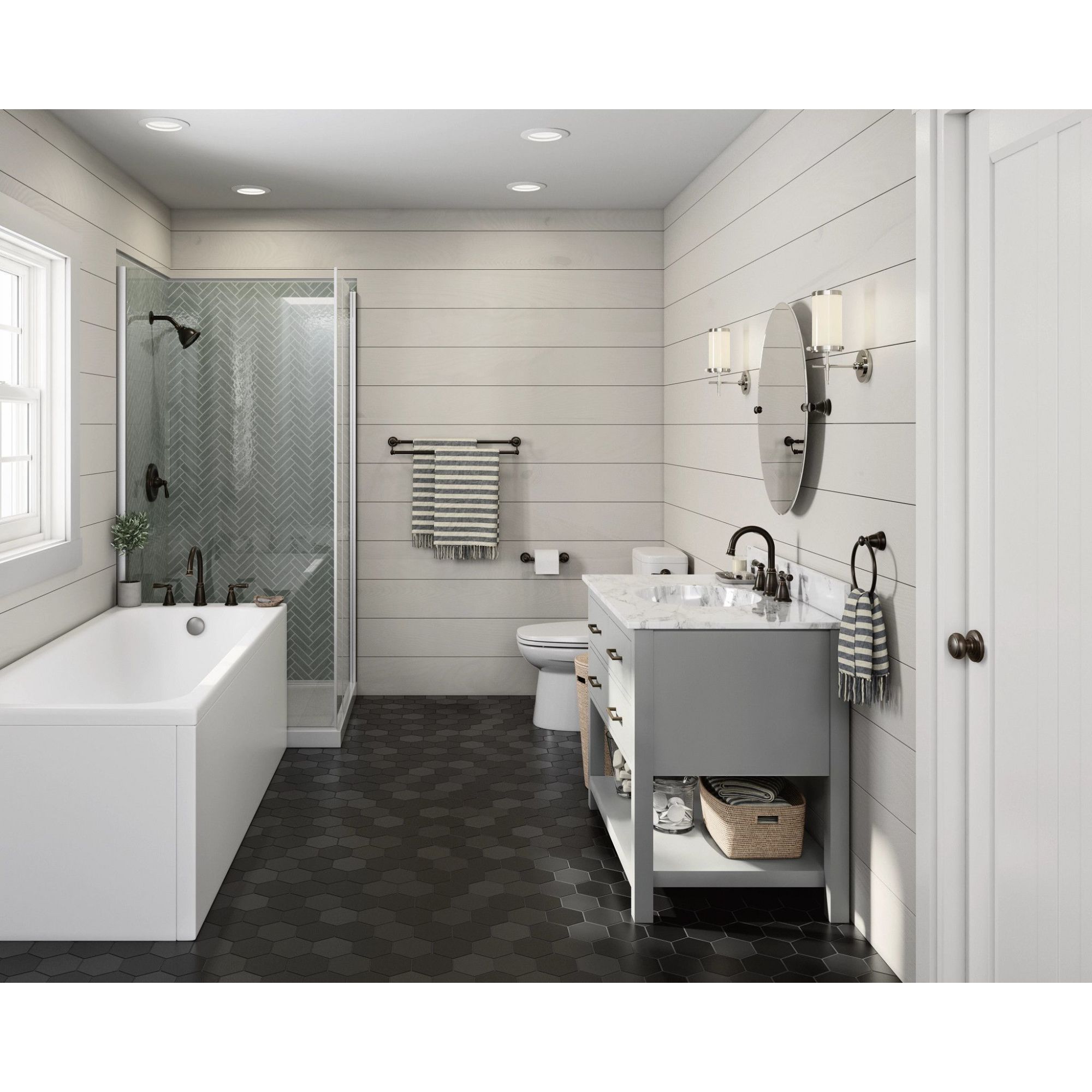 Elegant Banbury Widespread Bathroom Faucet in Mediterranean Bronze