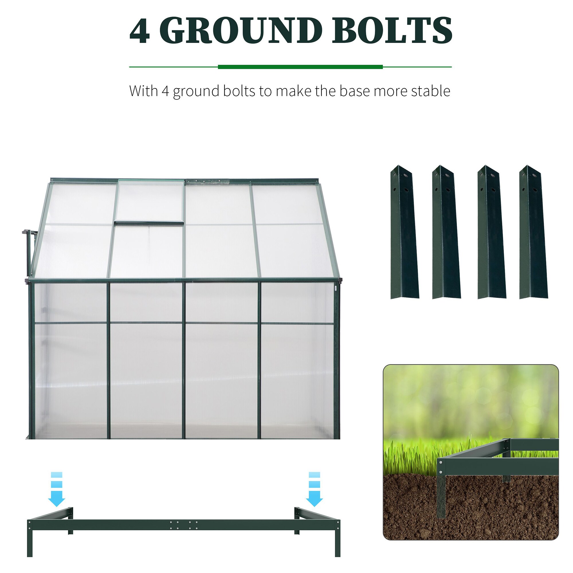 Outsunny 8.2-ft L x 4.1-ft W x 7.25-ft H Clear Greenhouse at Lowes.com