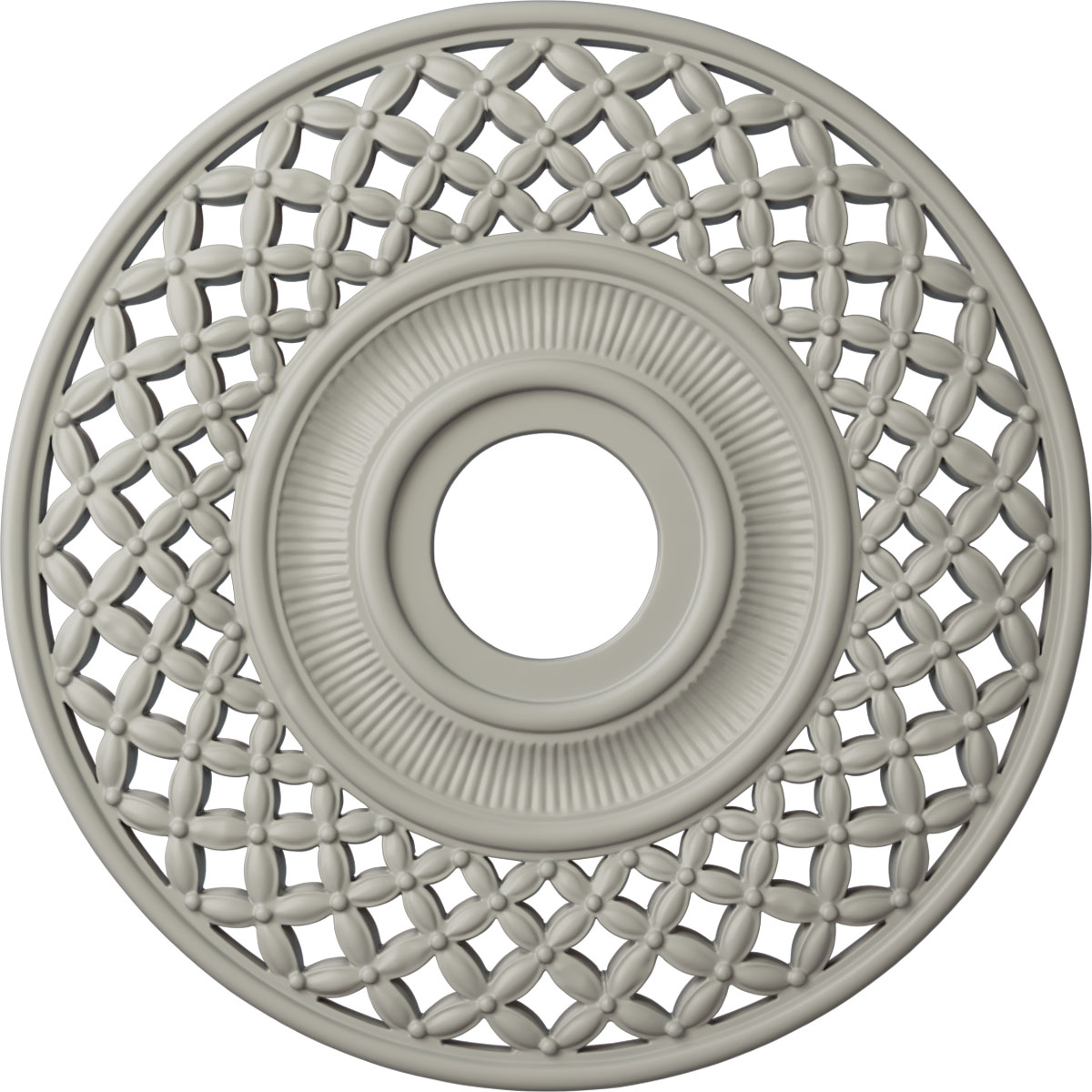 Ekena Millwork CM22RBPCF Robin 22.25-in W x 22.25-in L Painted Pot Of Cream Polyurethane Whole Ceiling Medallion