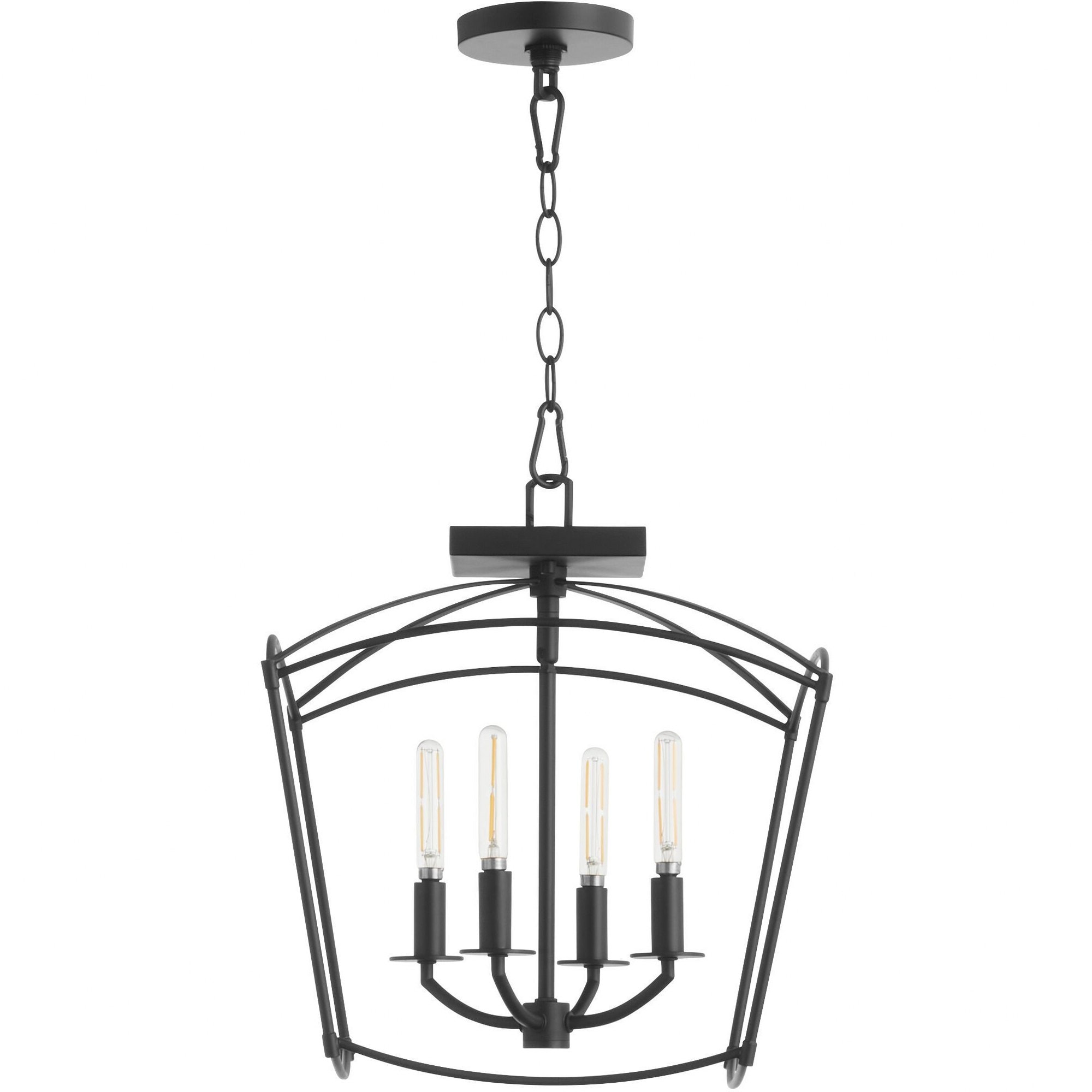 Quorum International Mantle 4 - Light Matte Black / Black Pendant Light