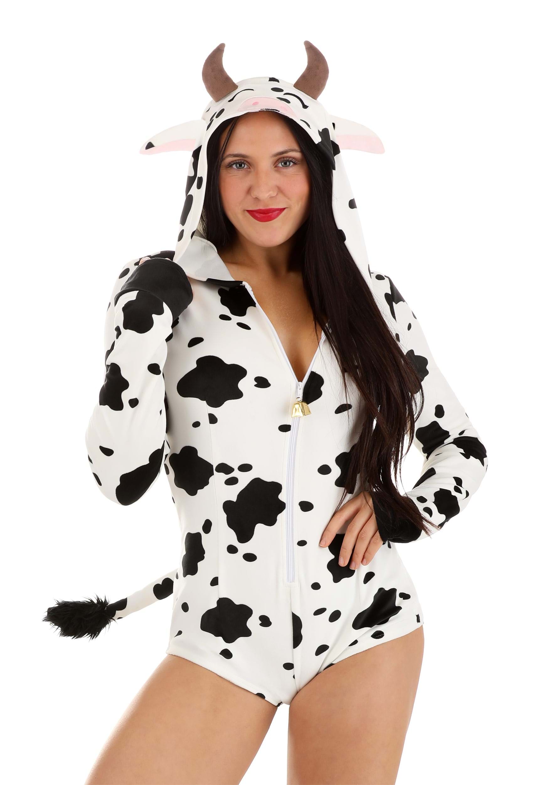 HalloweenCostumes.com FUN5282AD-S FUN Costumes Adult Cow Costume Romper Small