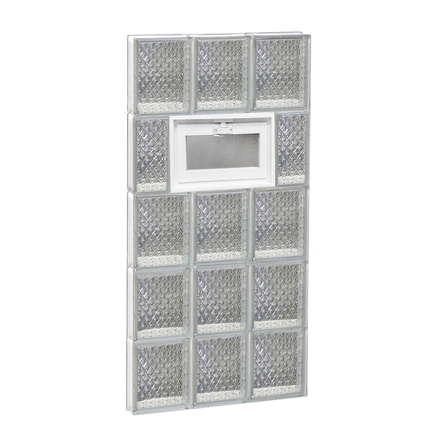 REDI2SET V1840DP Diamond Glass 17-1/4-in x 38-3/4-in Frameless Replacement Vented Glass Block Window