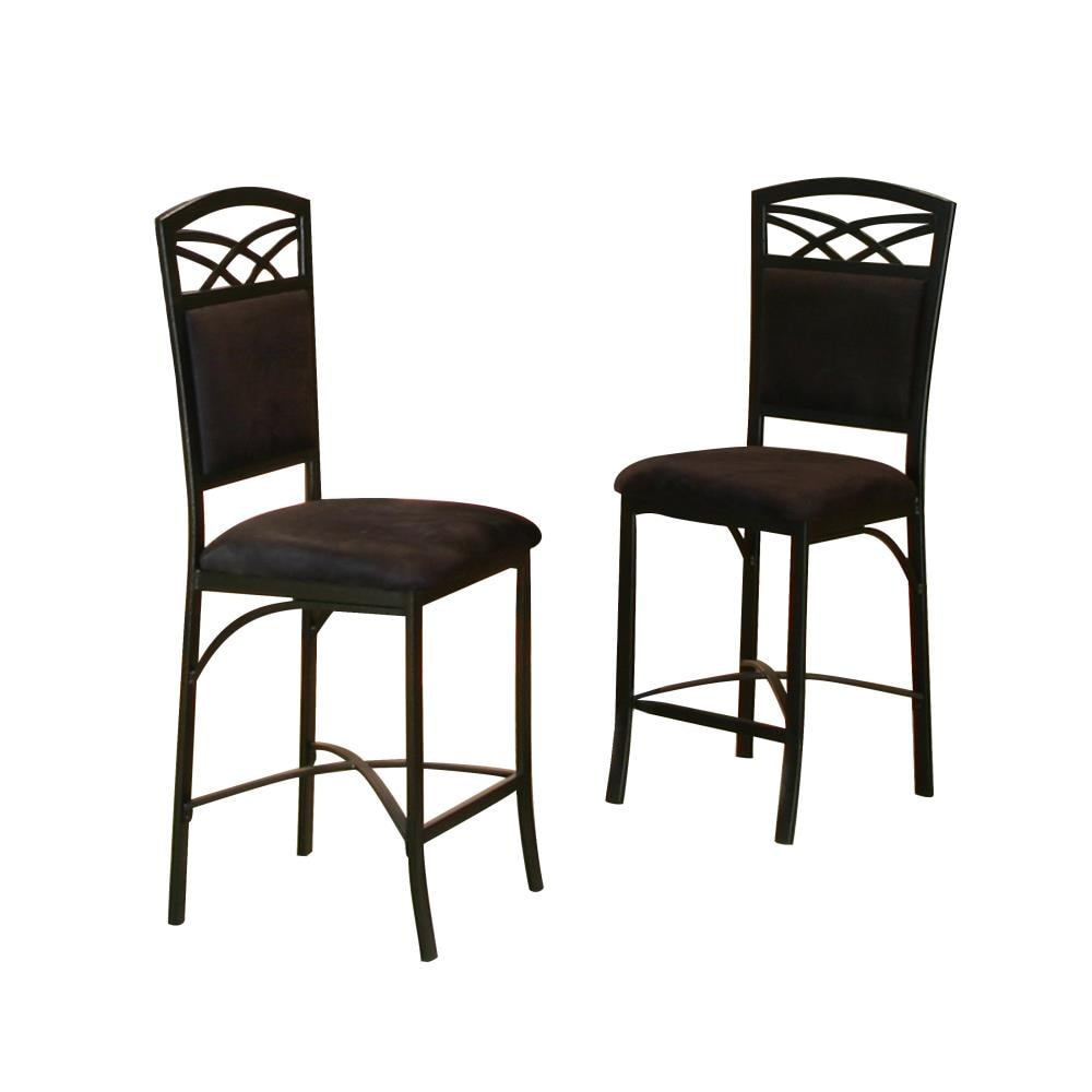 Sunset Trading CR-72130-24-2 Sierra Set of 2 Black Counter Height Upholstered Bar Stool