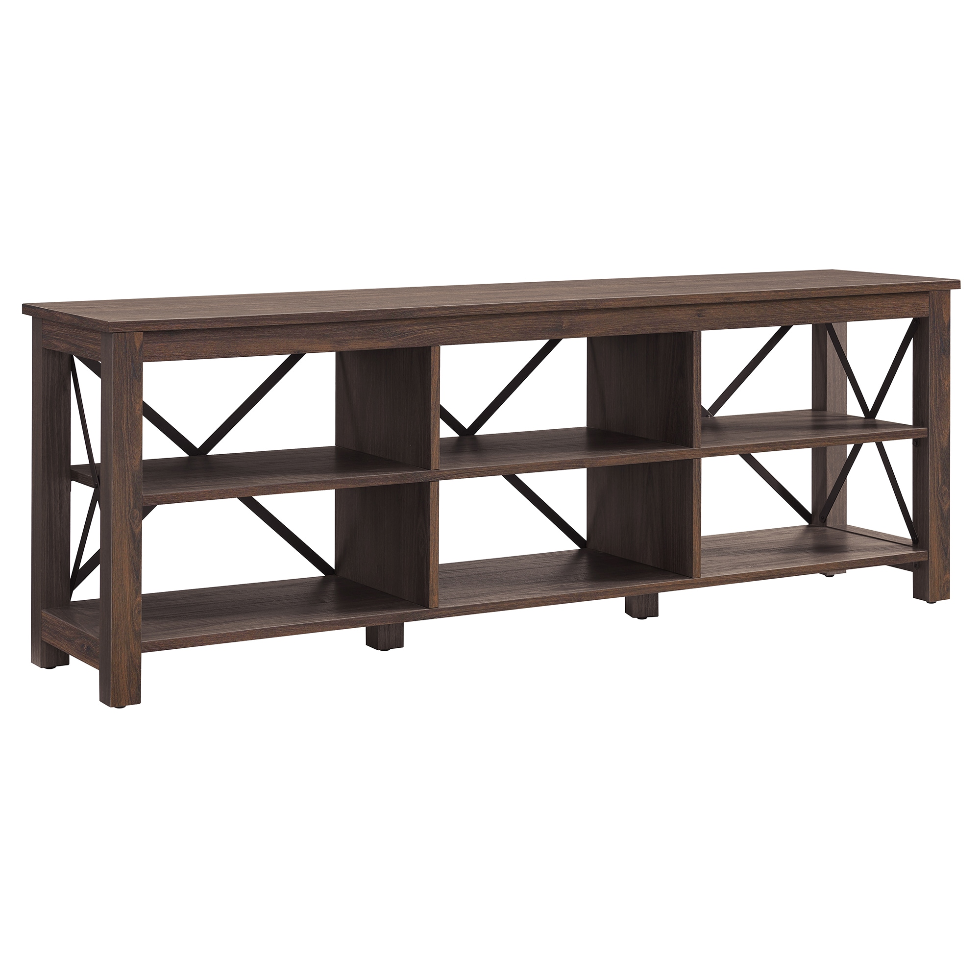 Sawyer 68" Alder Brown Metal Frame TV Stand