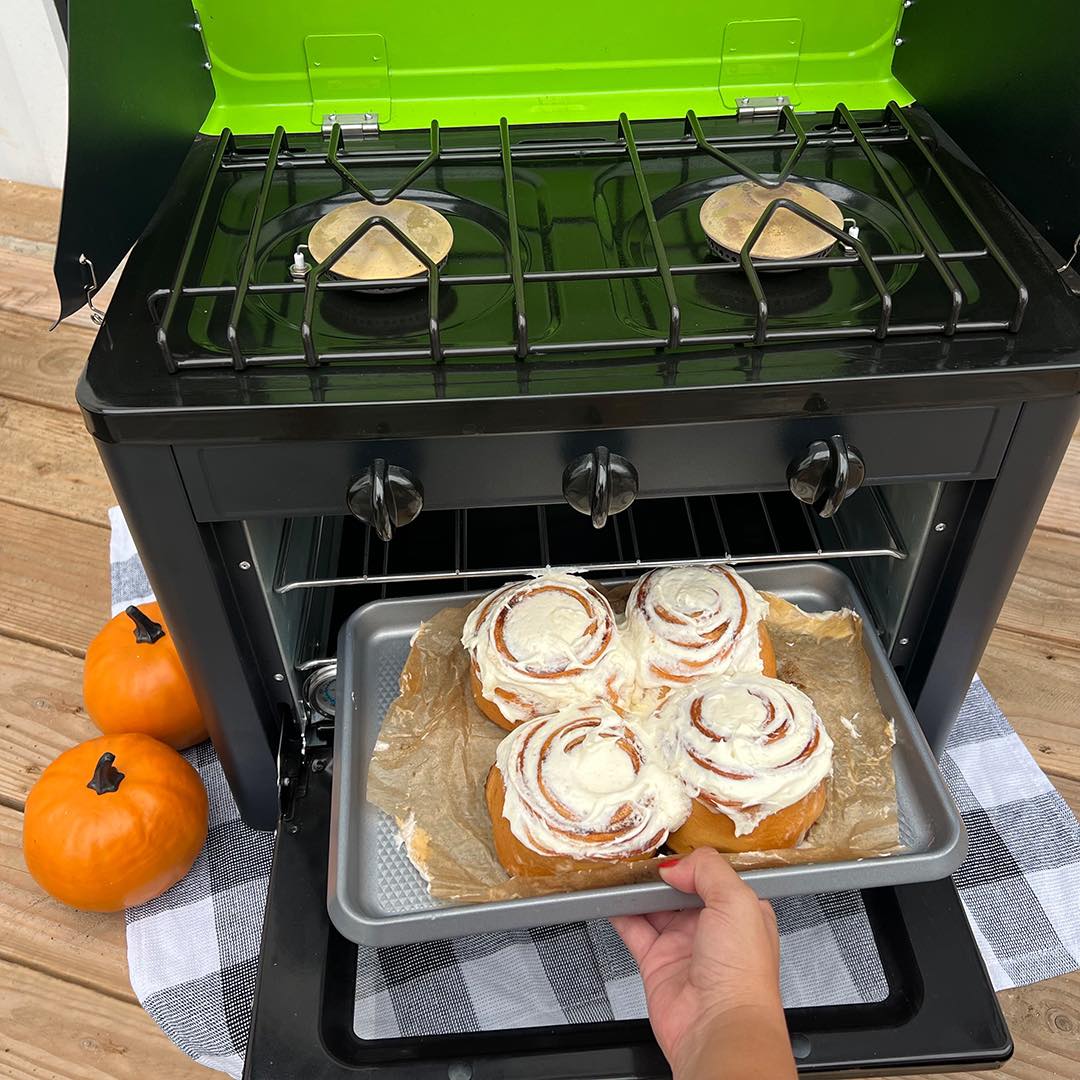 Flame King Portable Outdoor Propane Oven Camp Stove Combo 2