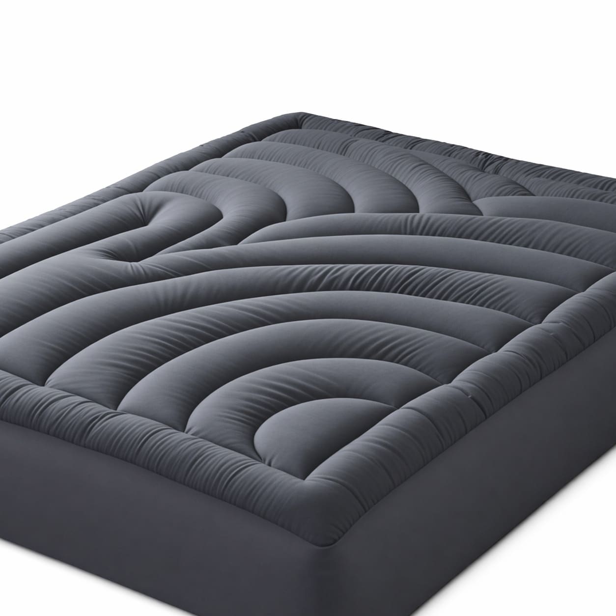 Etokfoks  Queen Waterproof Quilted Mattress Pad with Deep Pocket and Noiseless Microfiber Grey Mattress Topper