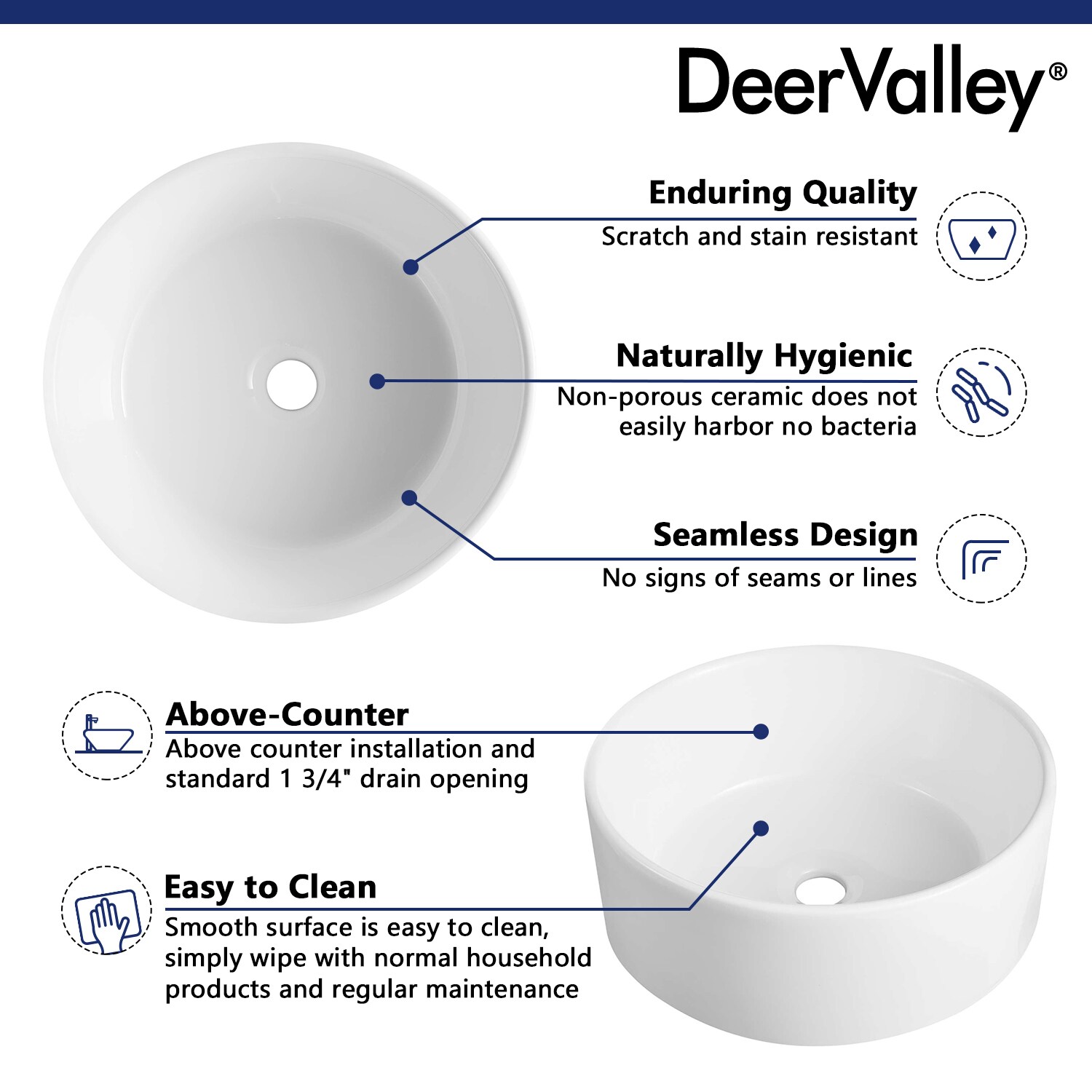 DeerValley DV-1V063 Bath-Sink - View #3