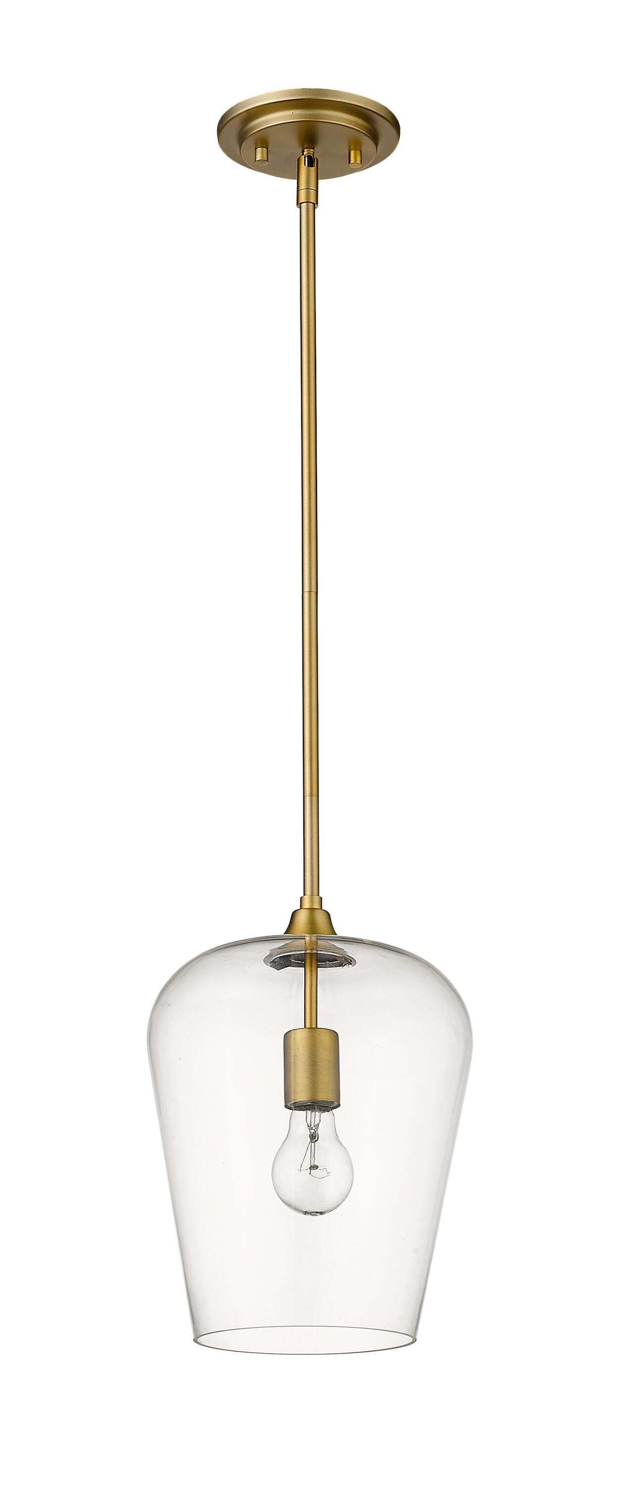 Olde Brass and Glass 9" Modern Pendant Light
